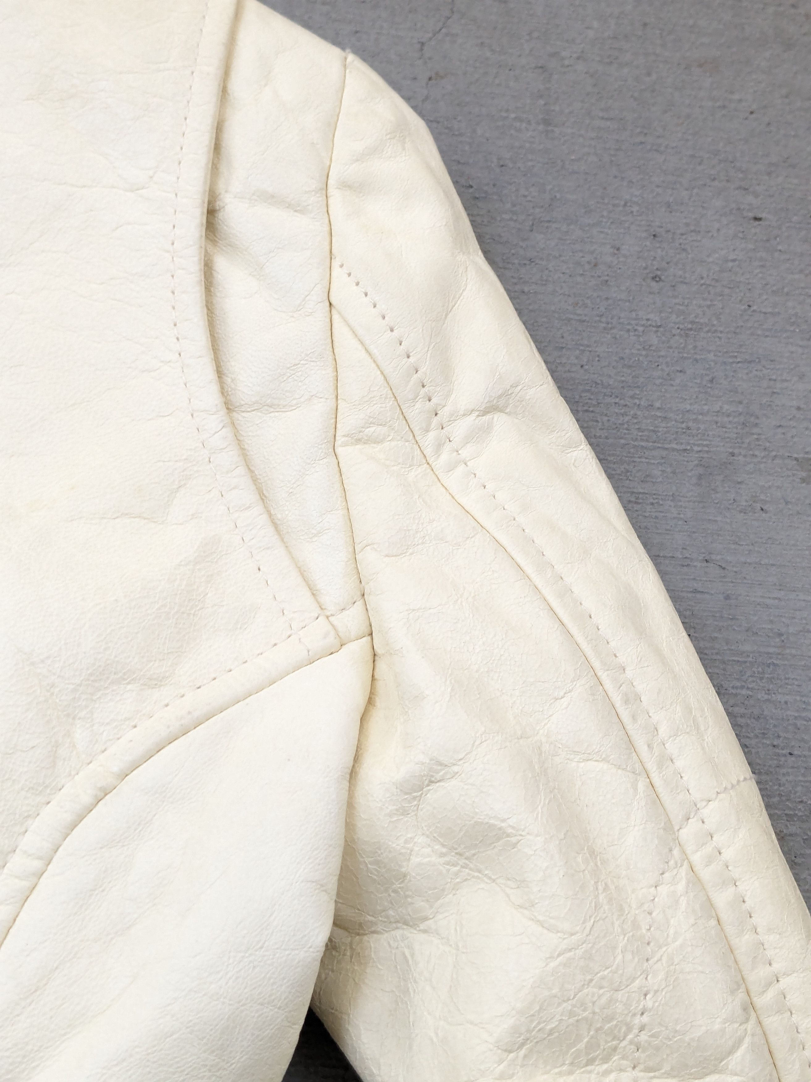 Balenciaga Women's Balenciaga Leather Moto Jacket White 38 Lambskin Size XS / US 0-2 / IT 36-38 - 17 Thumbnail