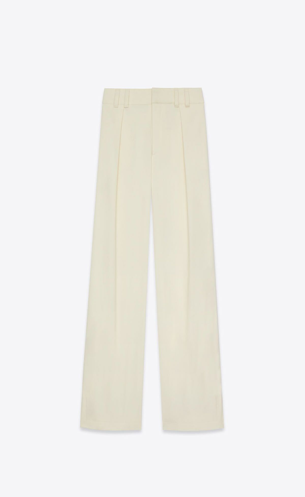 Saint Laurent Paris o1b1hav110525 789367 Pants in Cotton Sateen in Ivory Size 27" / US 4 / IT 40 - 1 Preview