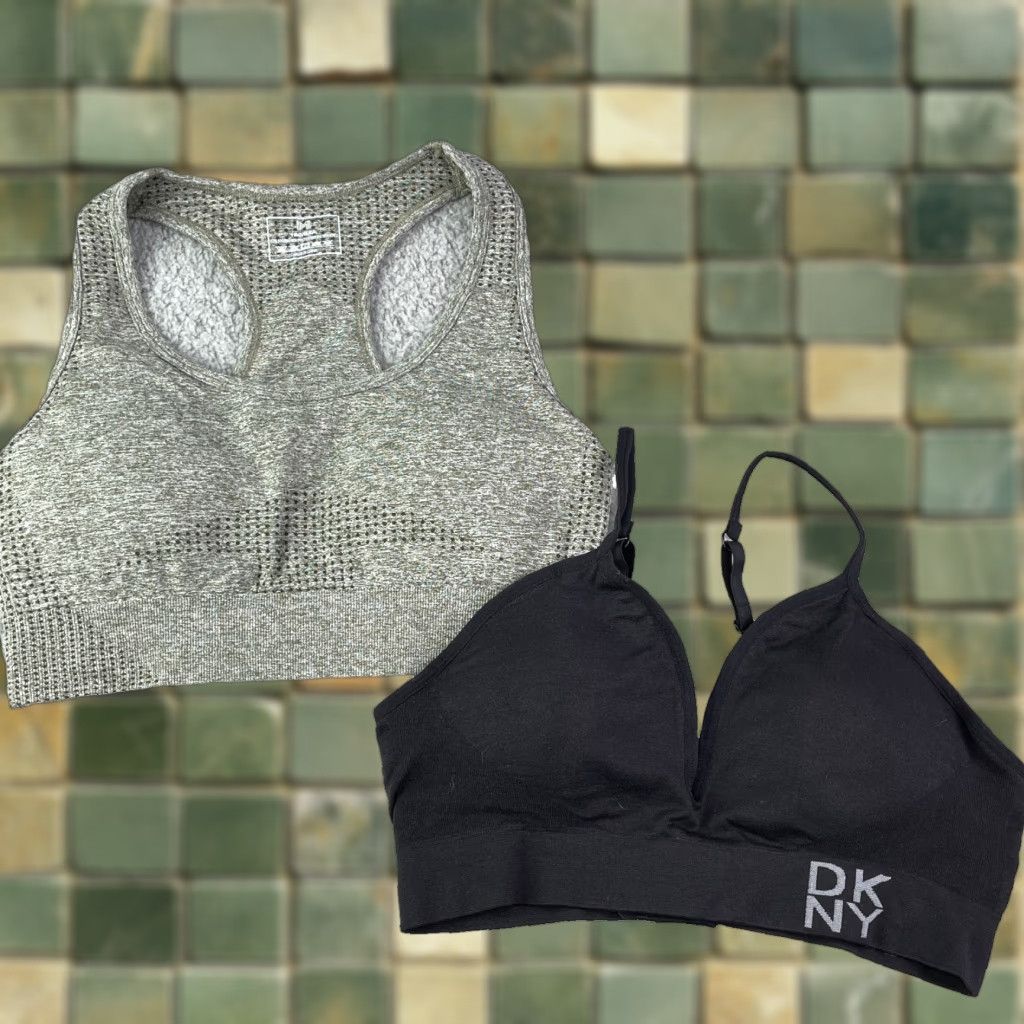 DKNY DKNY IMI Sports Bra LOT of 2 Women's Large Sportswear Gorpcore Running Trainnig Size ONE SIZE - 1 Thumbnail