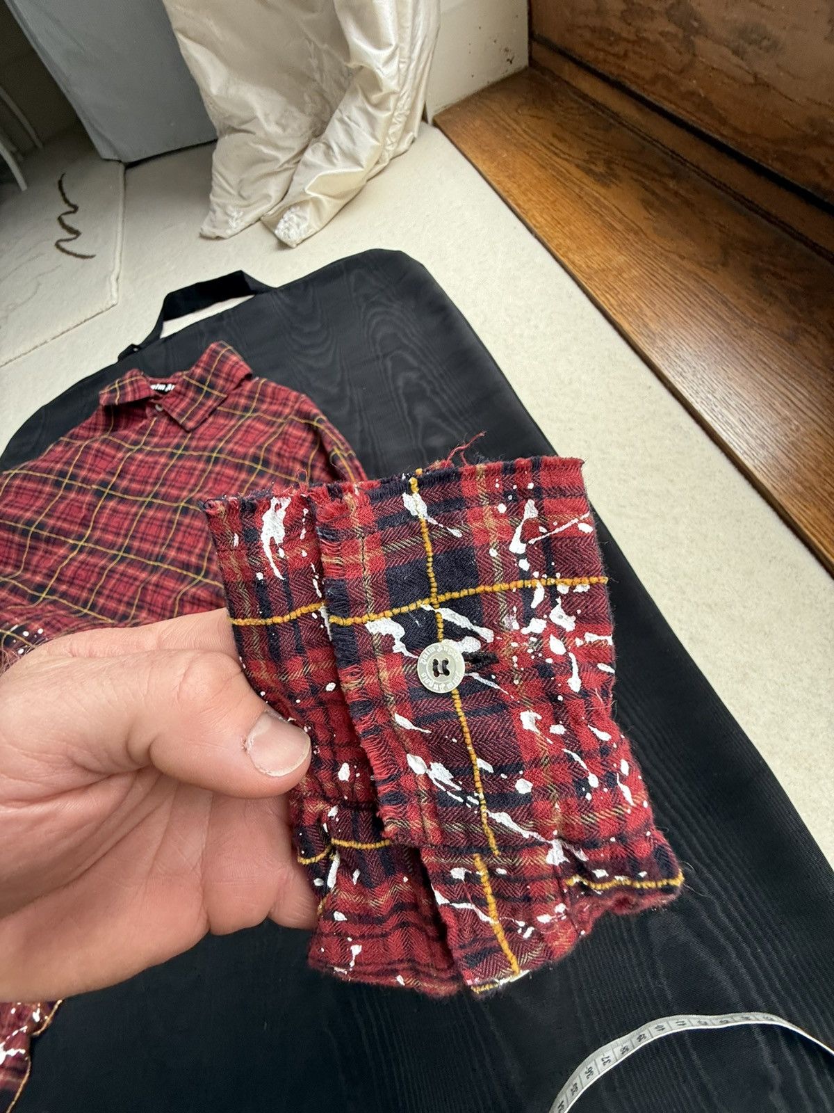 Palm Angels FW21 Palm Angels paint splatter long flannel bleached Grail Size US M / EU 48-50 / 2 - 21 Thumbnail