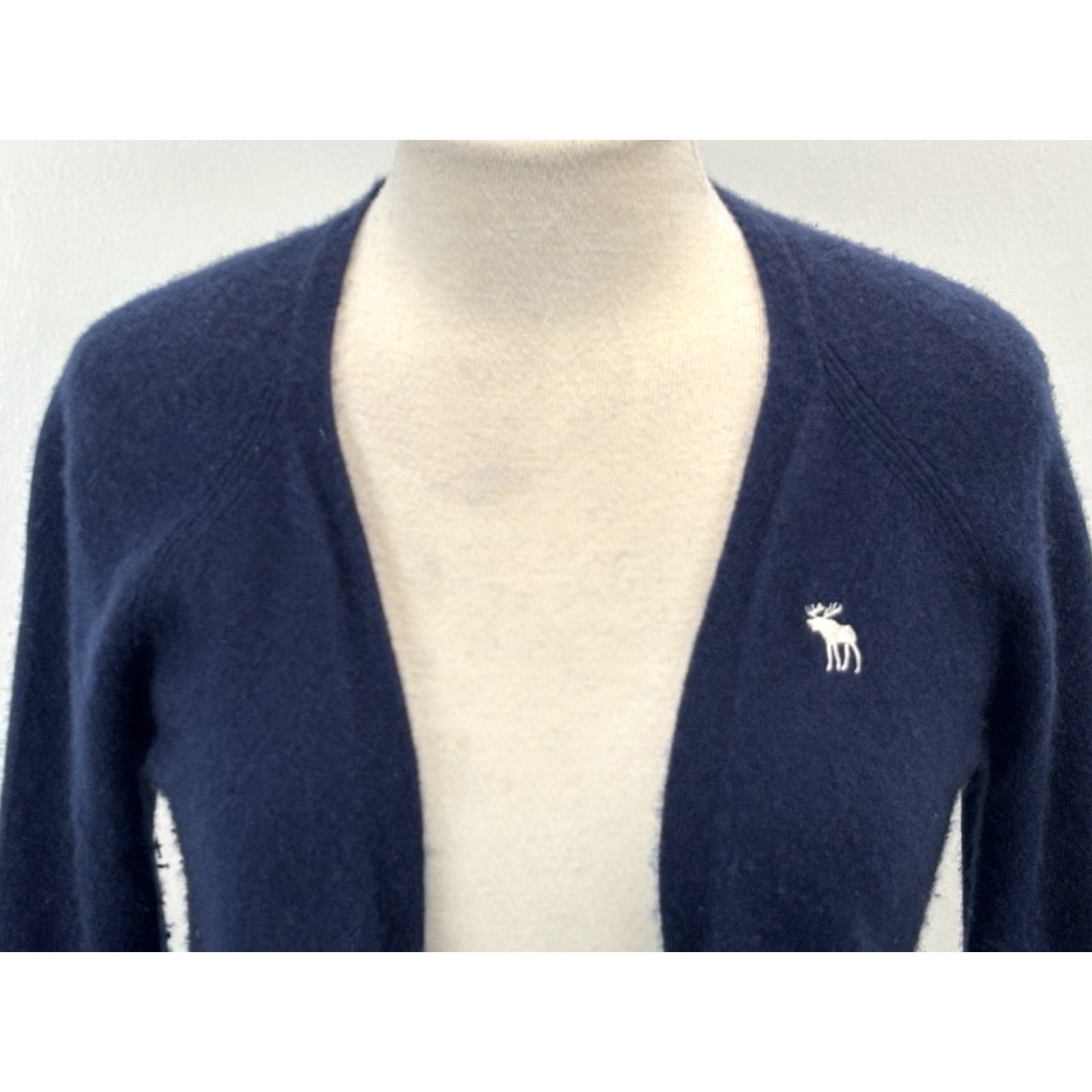 Abercrombie & Fitch Abercrombie & Fitch Cardigan Women’s XS Navy 100% Cashmere Open Front Sweater Long Sleeve Knit Solid Size XS / US 0-2 / IT 36-38 - 5 Thumbnail