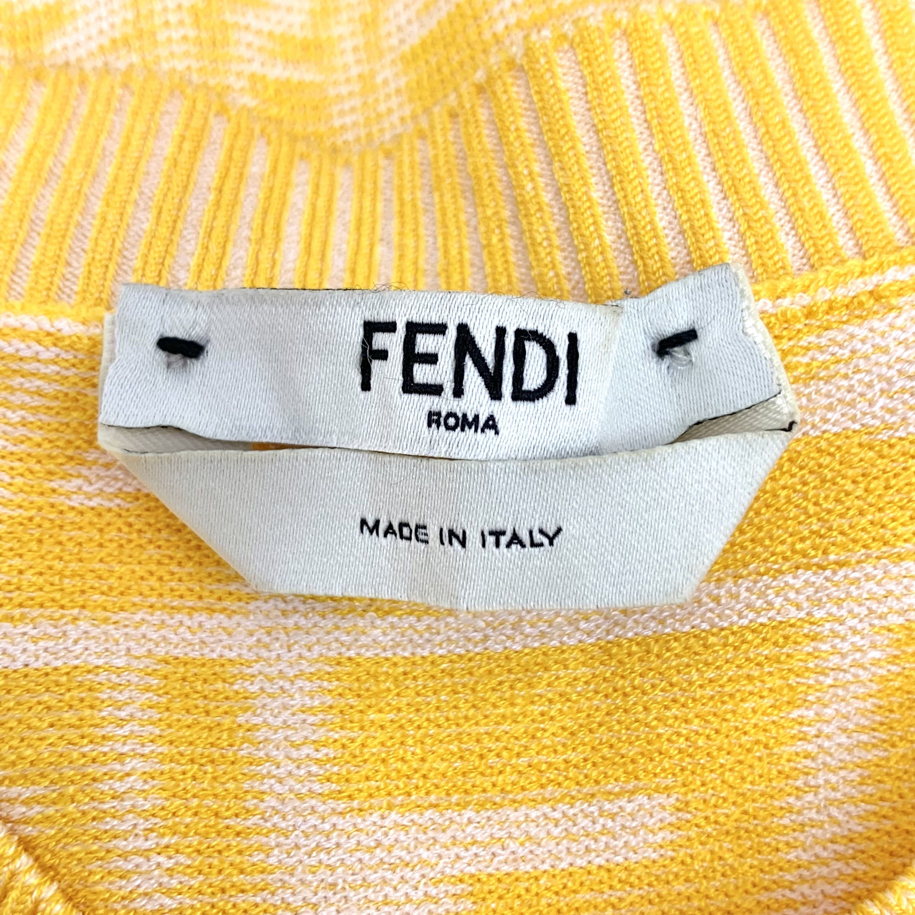 Fendi Fendi Yellow Logo Knit Cardigan (XS / 36) Size XS / US 0-2 / IT 36-38 - 2 Thumbnail