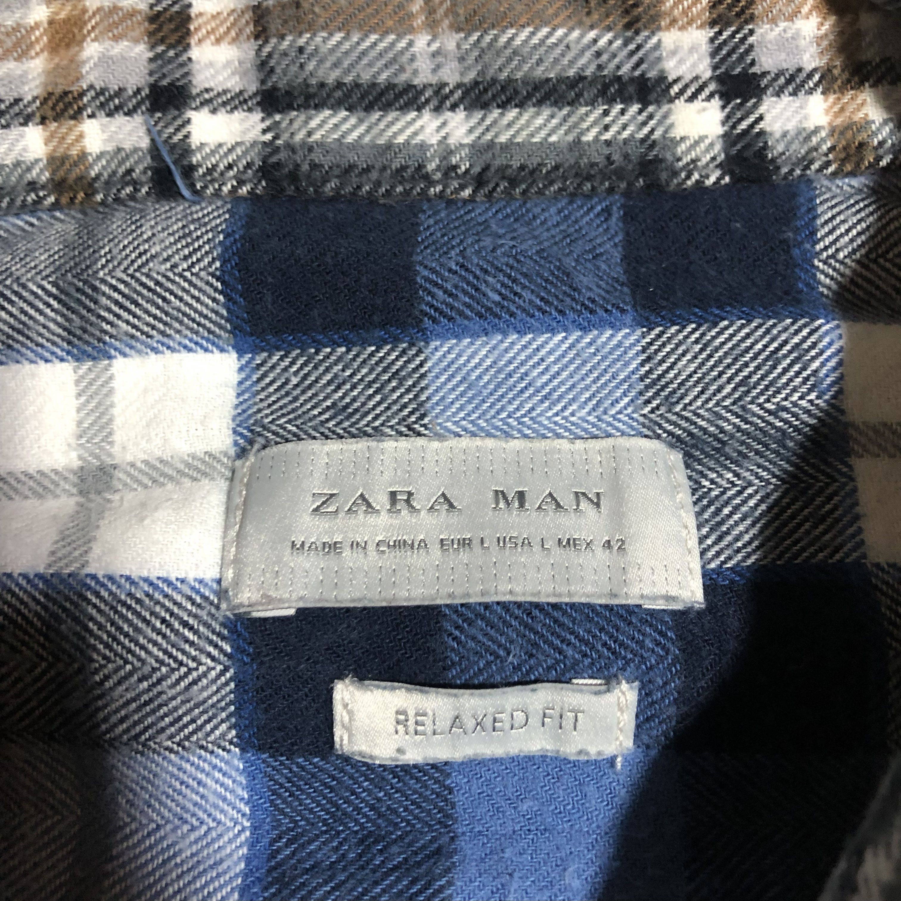 Zara Man Patchwork Flannel Shirt Size US L / EU 52-54 / 3 - 4 Thumbnail