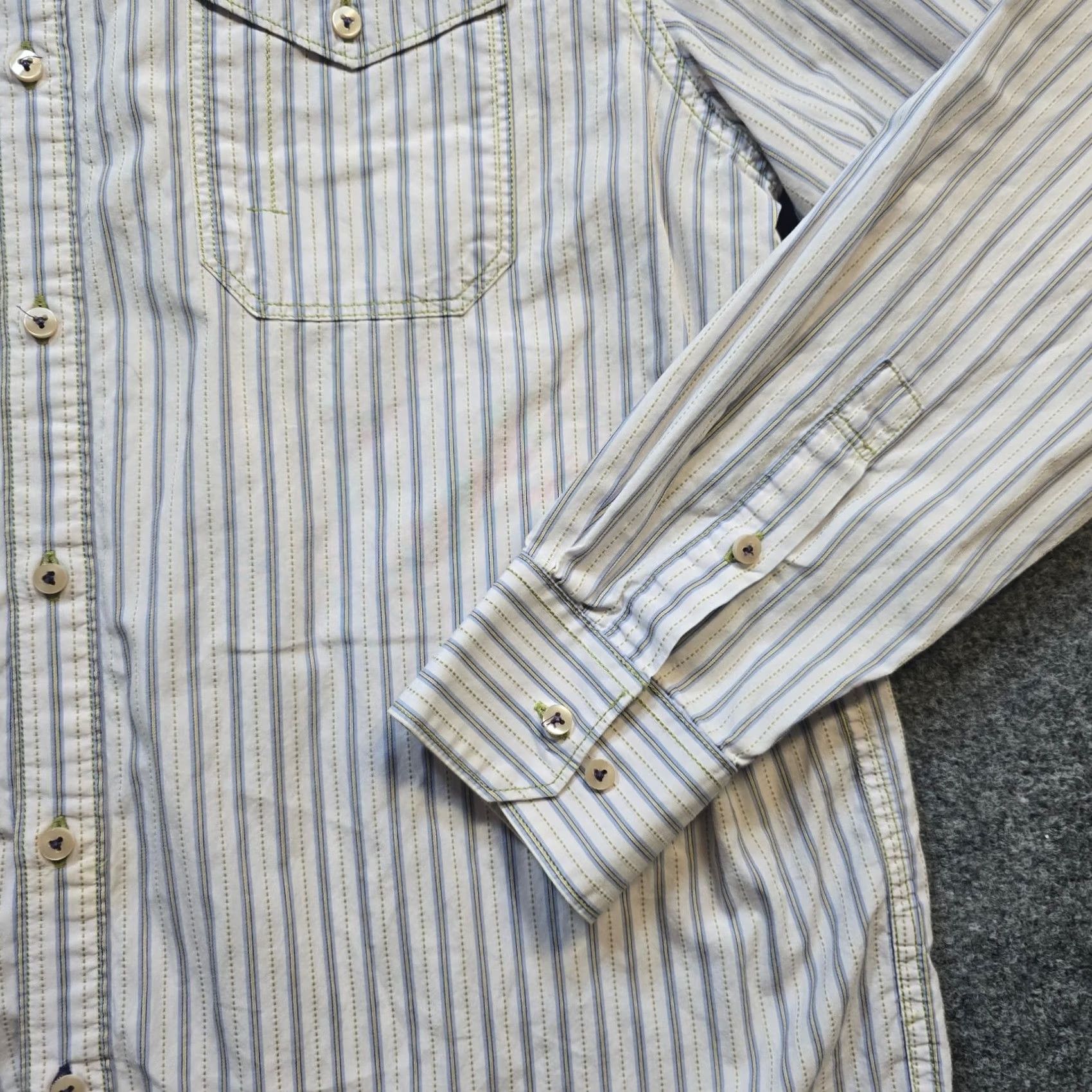 Tommy Bahama Tommy Bahama Shirt Mens Large White Blue Stripe Modern Fit Button Long Sleeve Shirt Size US L / EU 52-54 / 3 - 3 Thumbnail