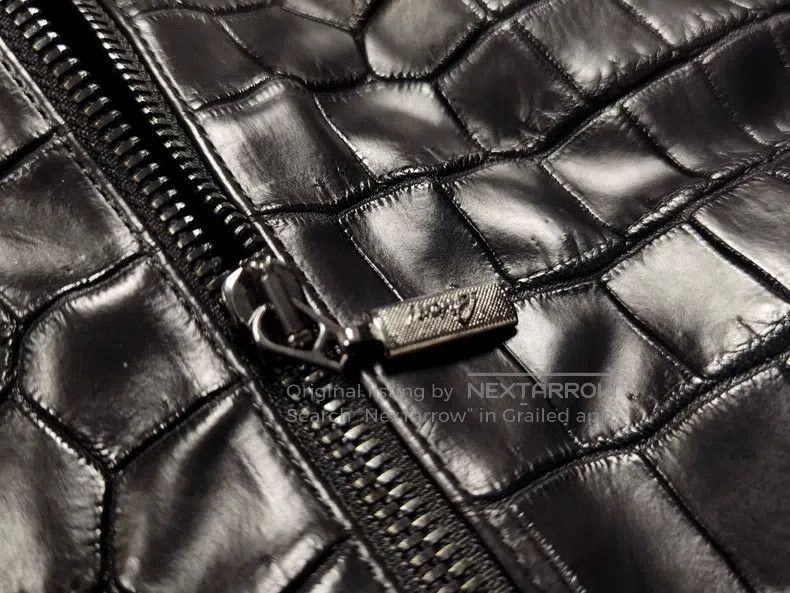 Brioni Brioni Crocodile leather patchwork pilot leather jacket Size US L / EU 52-54 / 3 - 6 Thumbnail