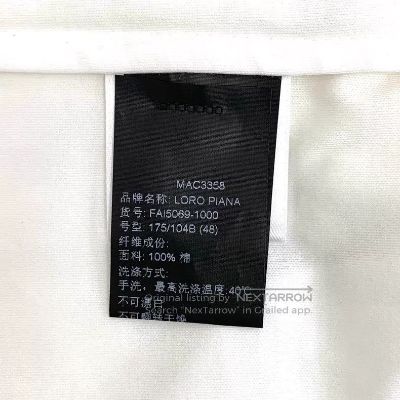Loro Piana Loro Piana White Logo Embroidered Cotton Short Sleeve T-Sh Size US M / EU 48-50 / 2 - 7 Thumbnail