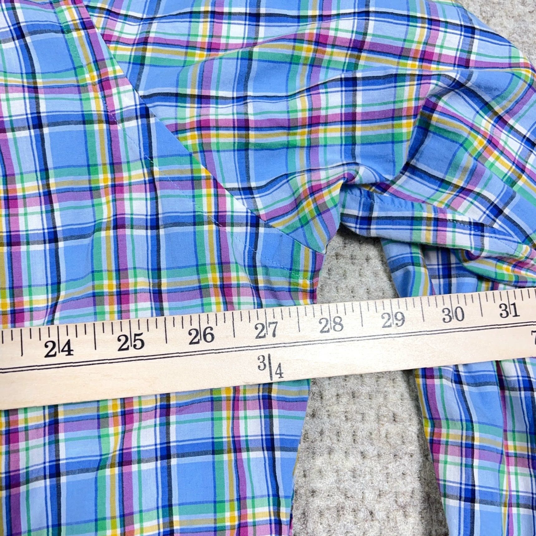 Polo Ralph Lauren Ralph Lauren Shirt Men XXL 2XL Blue Plaid Classic Fit Button Up Poplin Dress A93 Size 48R - 7 Thumbnail