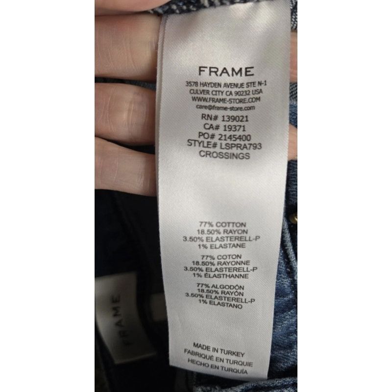 Frame FRAME Le Slim Palazzo Wide Leg High Rise Jeans Size 24 Size 24" / US 00 / IT 34 - 3 Thumbnail