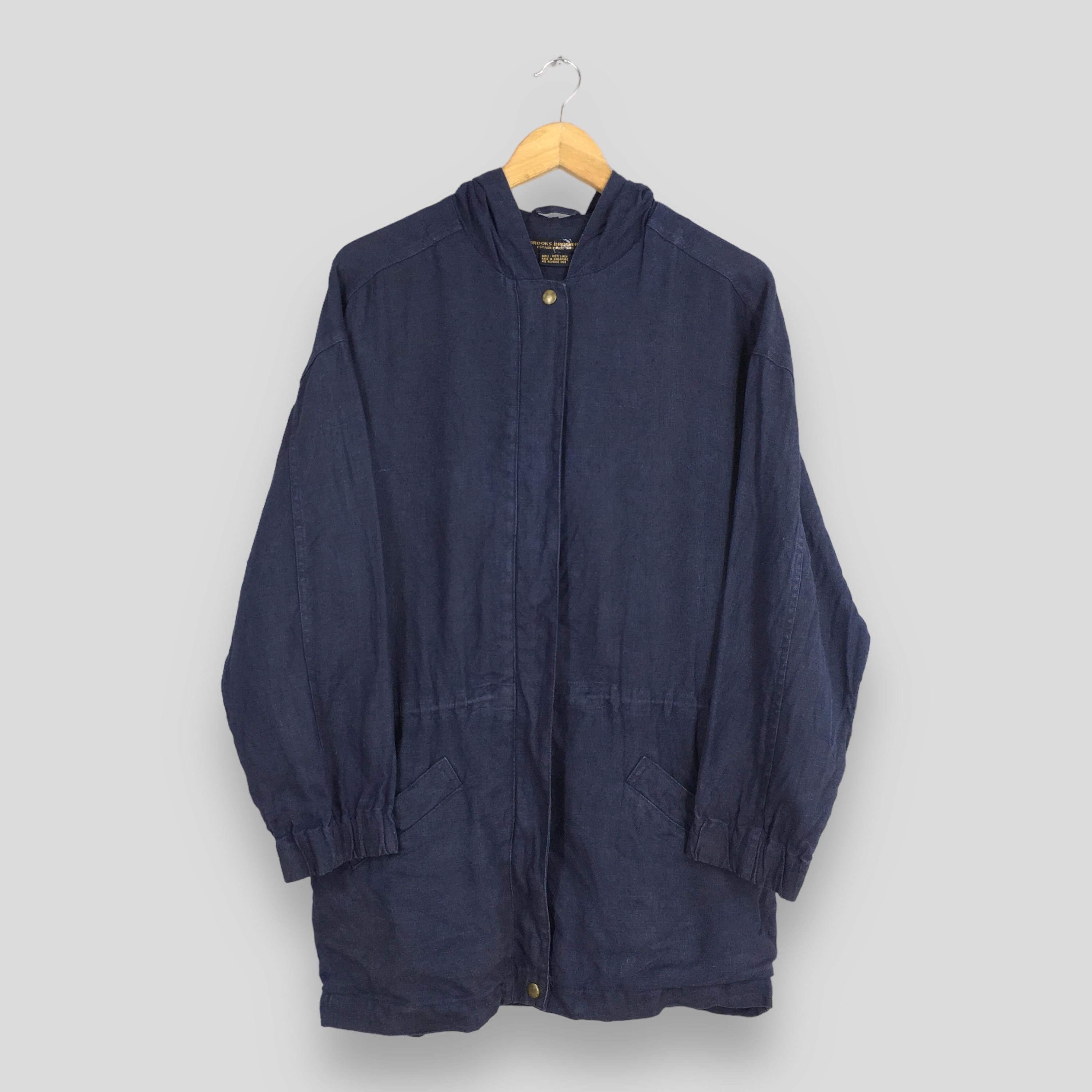 Brooks Brothers Vintage 90's Brooks Brothers Blue Parka Linen Jacket XSmall Size US XS / EU 42 / 0 - 1 Thumbnail