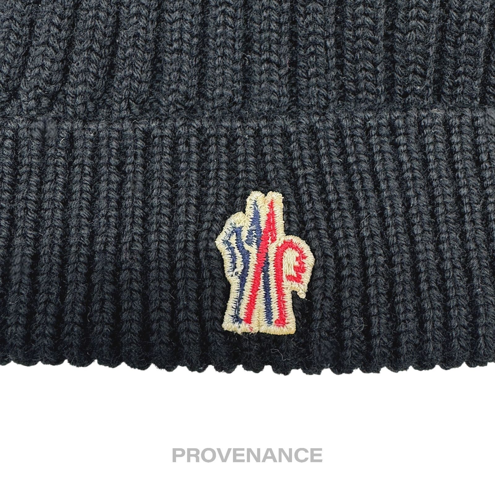 Moncler 🔴 Moncler Grenoble Logo Knit Beanie Cap - Black Size ONE SIZE - 3 Thumbnail