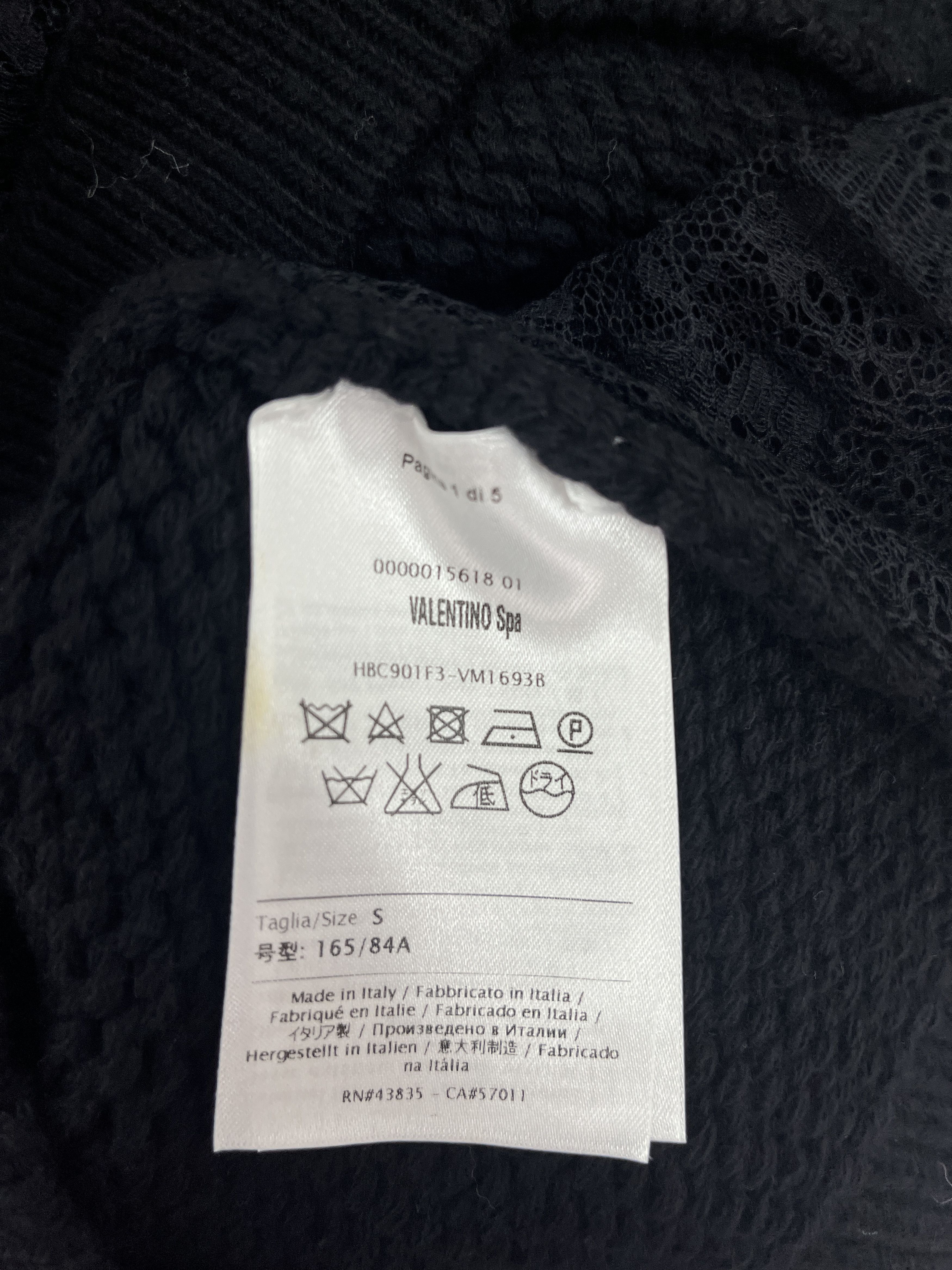 Valentino Valentino Black Wool Pullover With Lace Sleeves And Sides Size S / US 4 / IT 40 - 6 Thumbnail