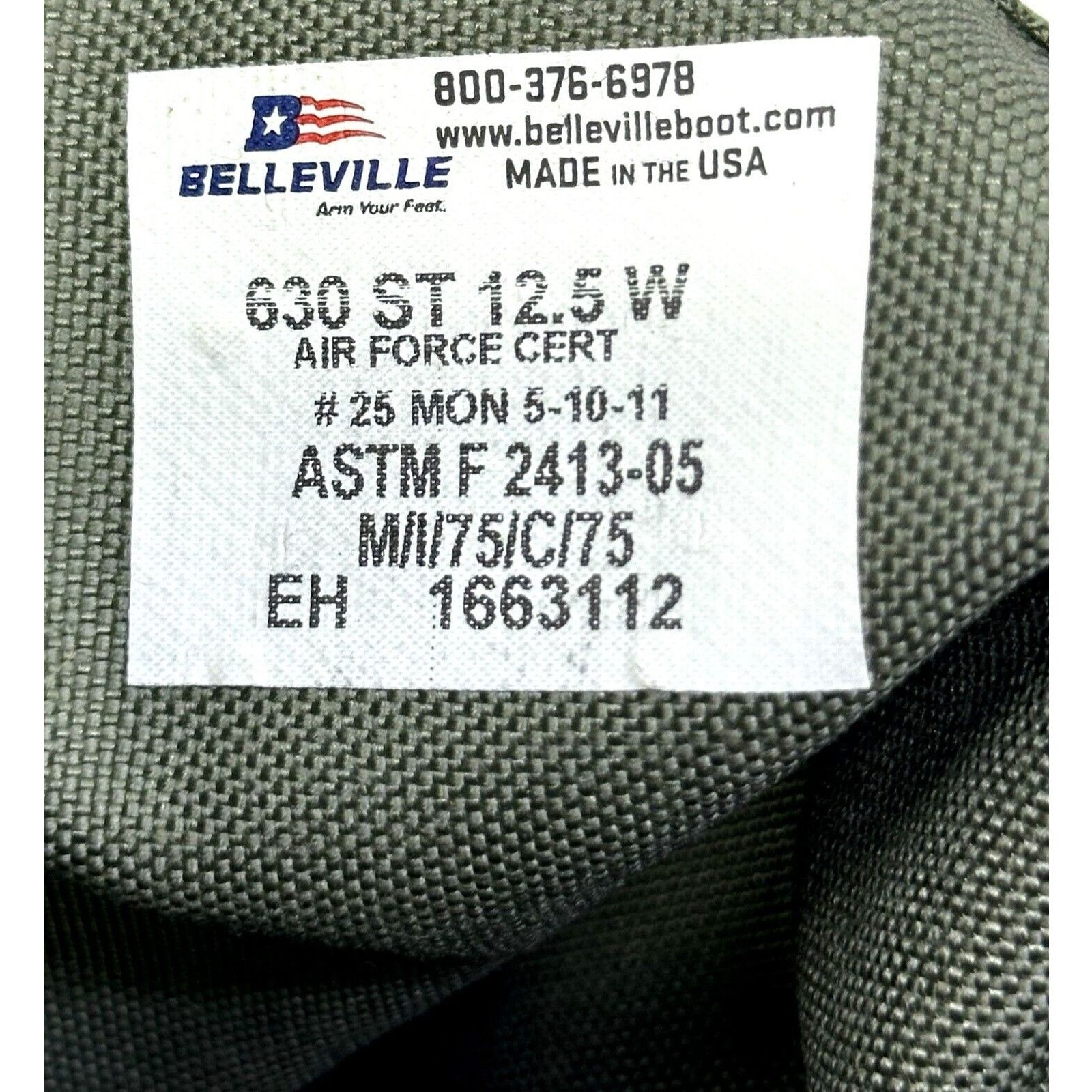 Belleville Belleville 630ST Men's EH USAF Tactical Boot Sage 12.5 W Size US 12.5 / EU 45-46 - 5 Thumbnail