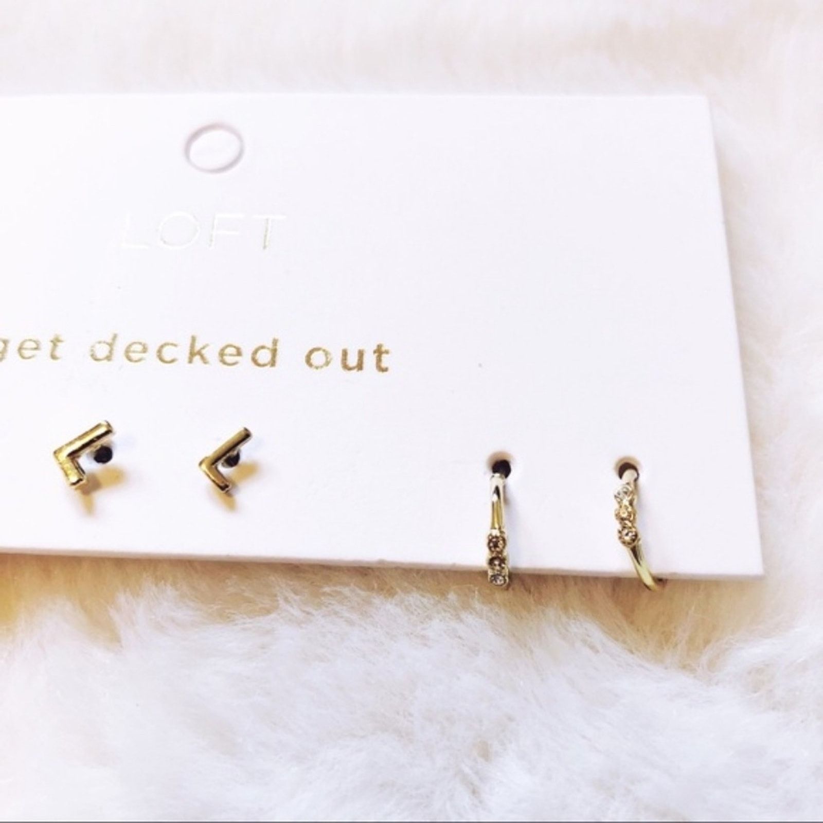 Loft LOFT Gold Pave "L" Initial Stud Earring Set Size ONE SIZE - 4 Thumbnail