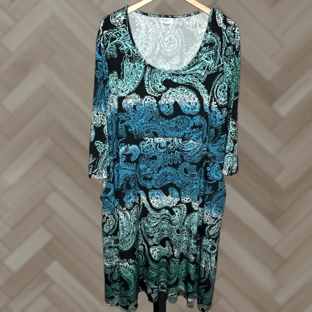 Avenue Women's Avenue Maxi Dress Plus Size 26/28 Black Blue Size 4XL / US 24-26 - 1 Thumbnail