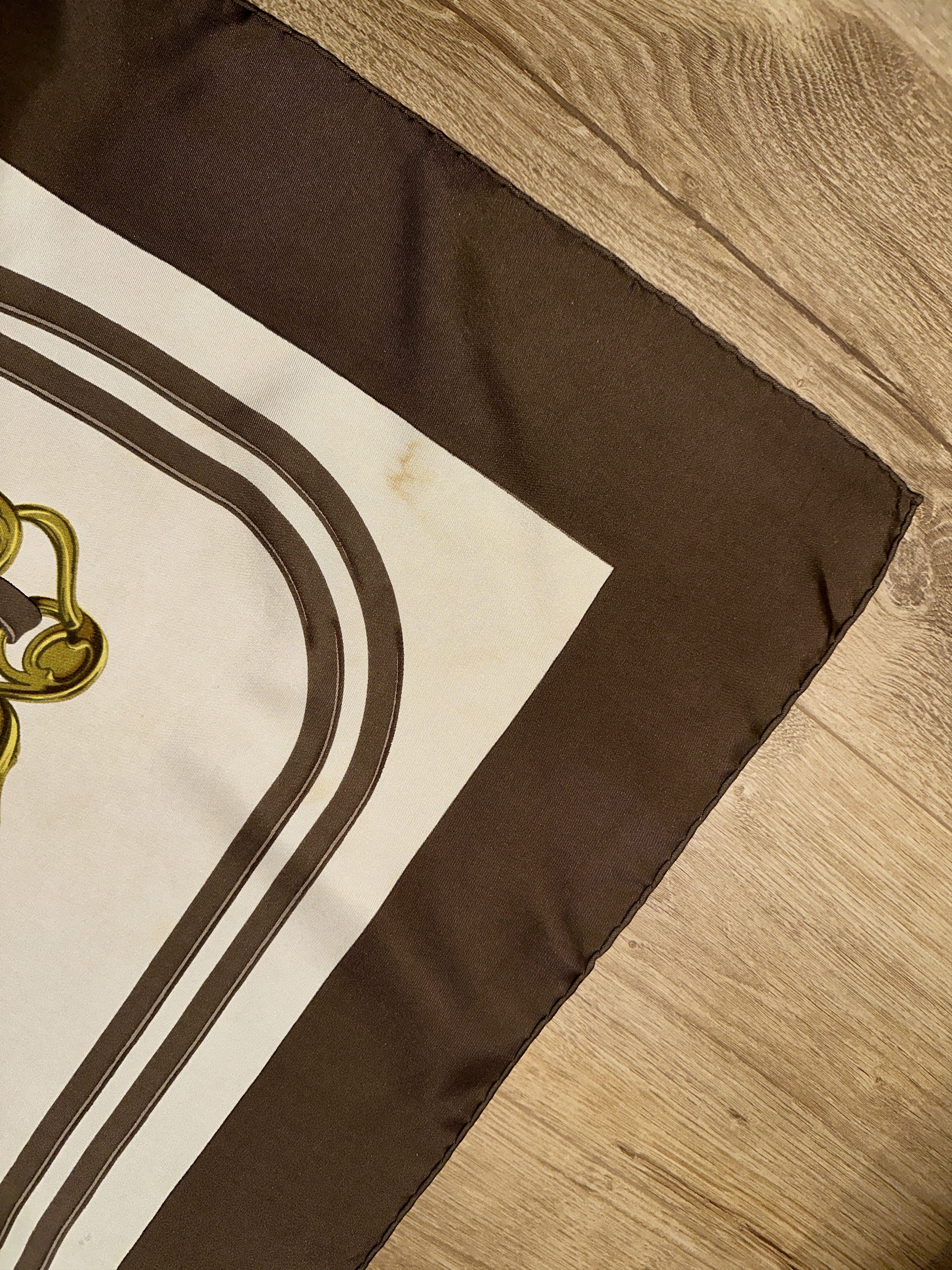 Hermes Hermès Brides de Gala Silk Scarf 90cm Brown Gold France Size ONE SIZE - 6 Thumbnail