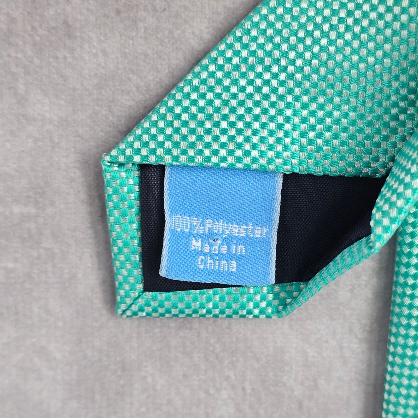 Countess Mara Countess Mara Green Silver Checker Stripe Neck Tie Size 28 - 5 Thumbnail