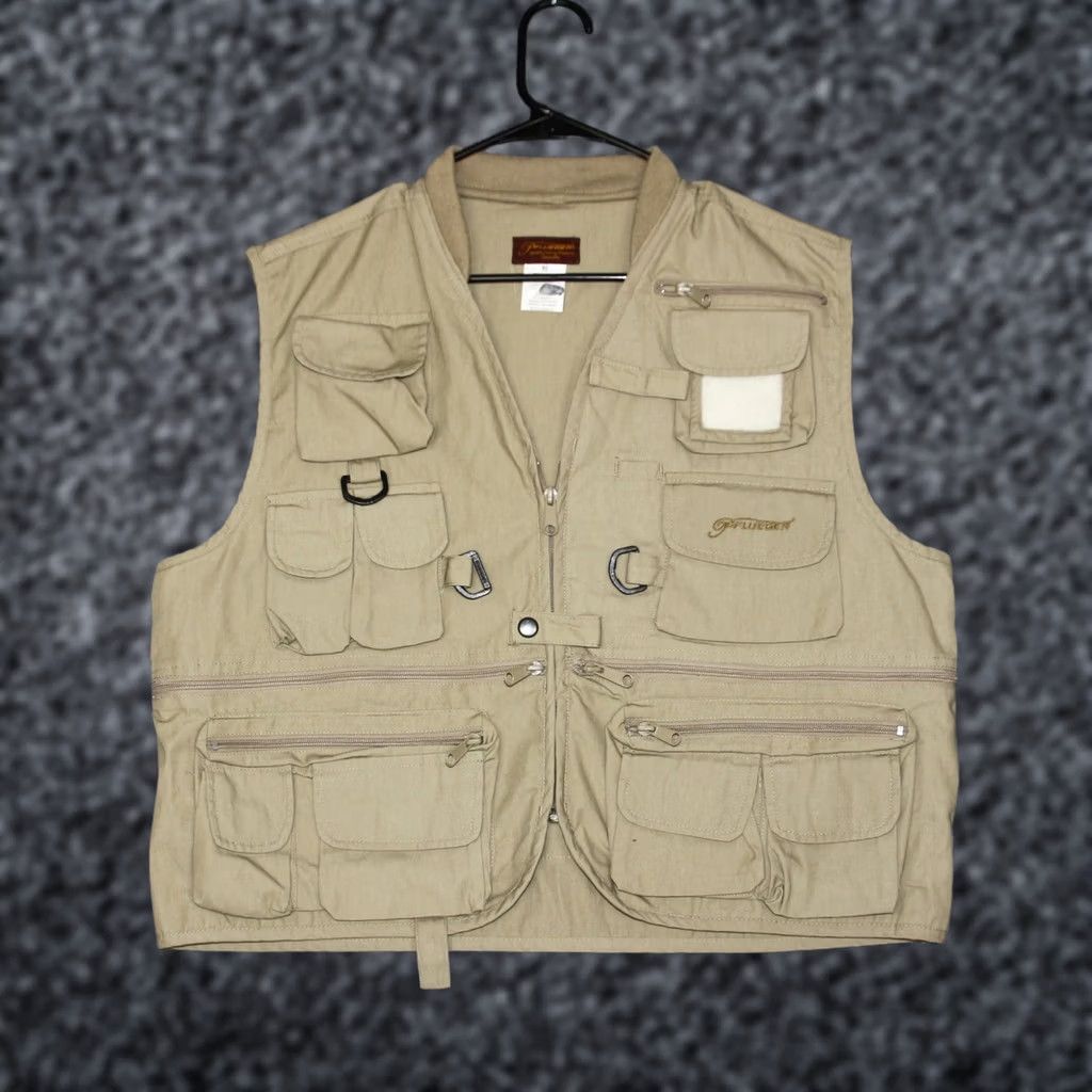 Vintage Vintage Pflueger Vest Mens Medium Tan Fishing Utility Pockets Outdoor Vest Size US M / EU 48-50 / 2 - 1 Thumbnail