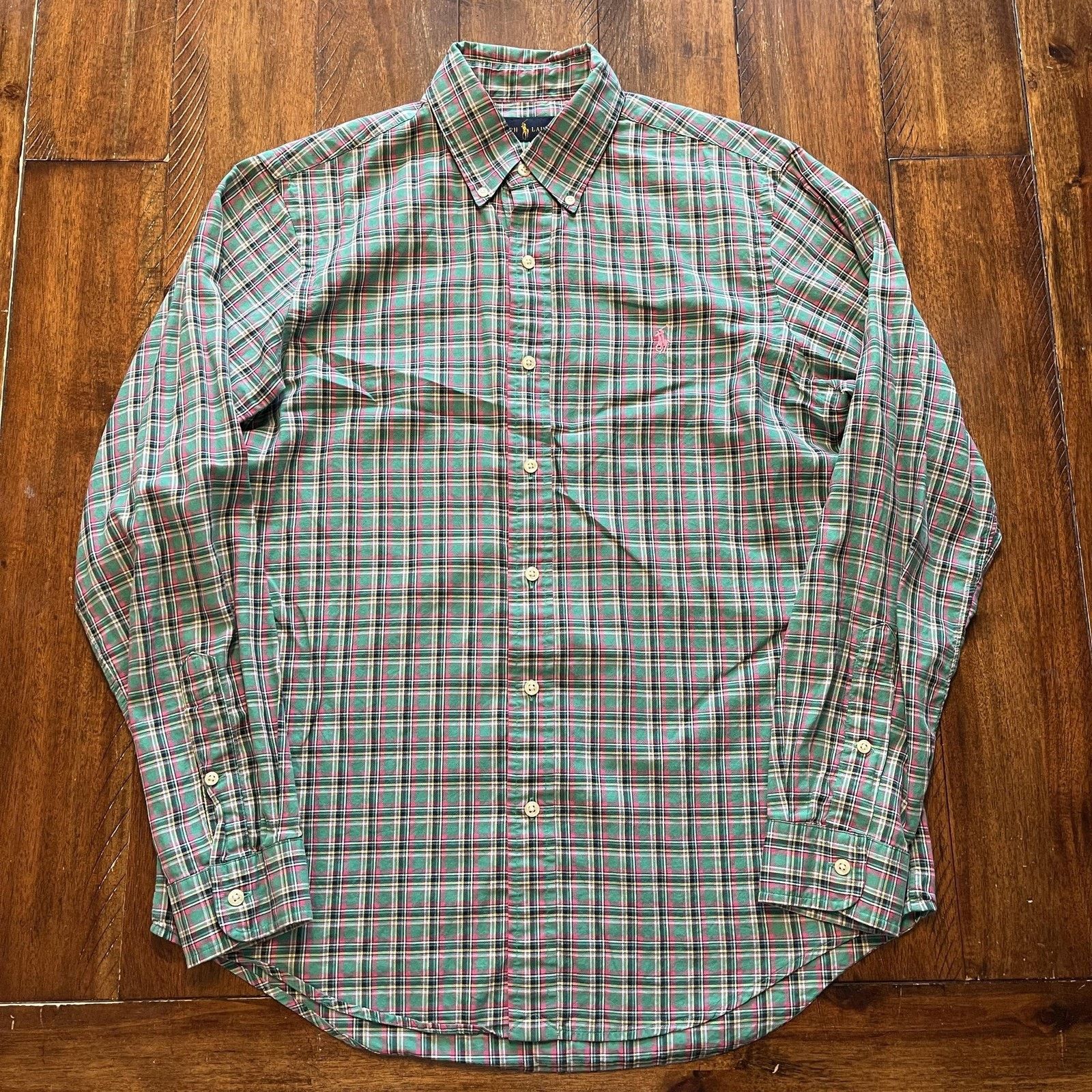 Ralph Lauren Ralph Lauren Shirt M Green Pink Plaid Button Down Pony Size US M / EU 48-50 / 2 - 2 Thumbnail