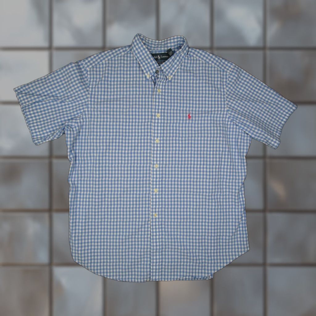 Ralph Lauren VINTAGE Ralph Lauren Shirt Mens 2XL Blue Check Button-Up Polo? Size US XXL / EU 58 / 5 - 1 Thumbnail