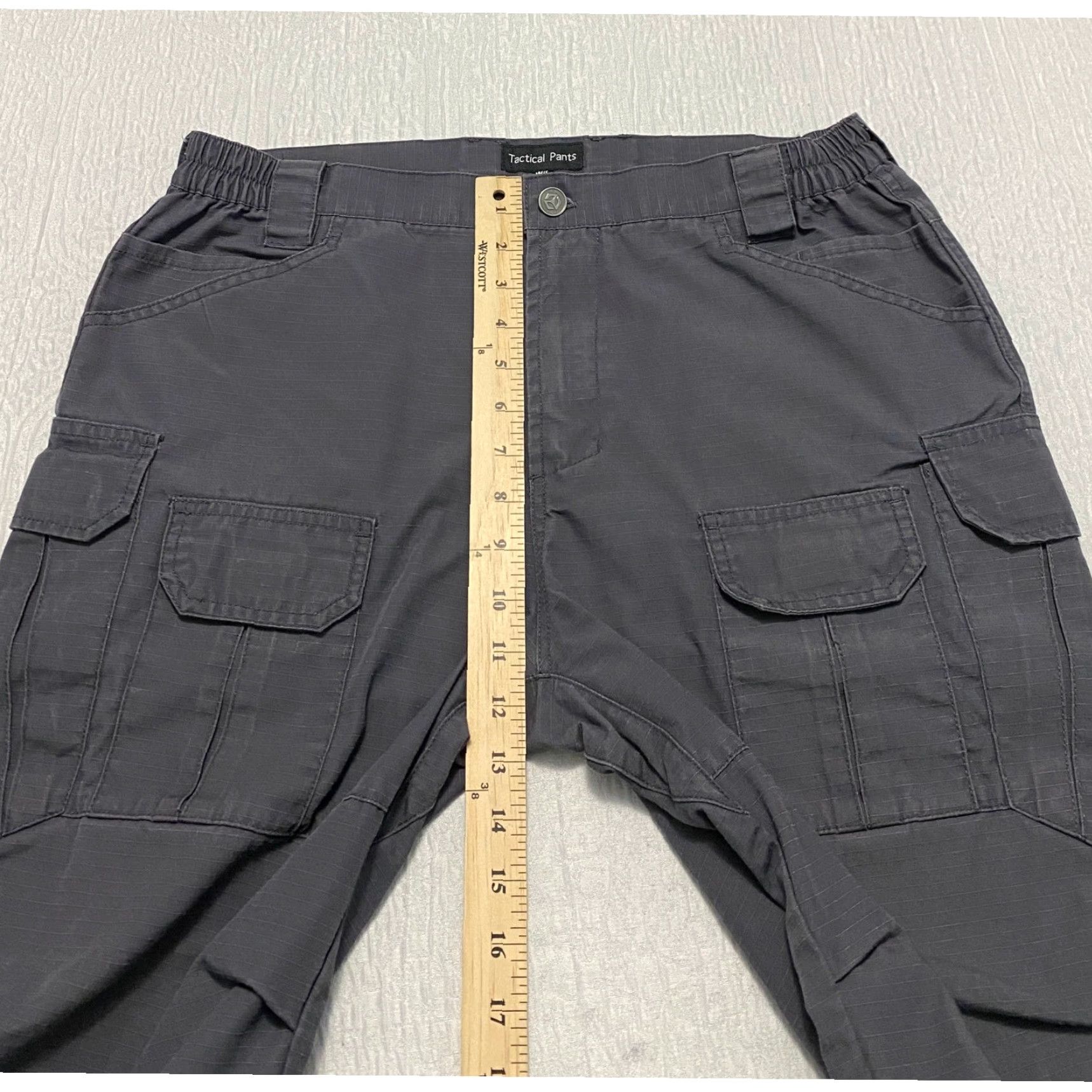 Vintage Tactical Pants Mens Pants 34 Gray Cargo Work Utility Elastic Waist Pocket Pockets Regular Straight Canvas Blend Cotton Polyester Thermals? Size US 34 / EU 50 - 7 Thumbnail