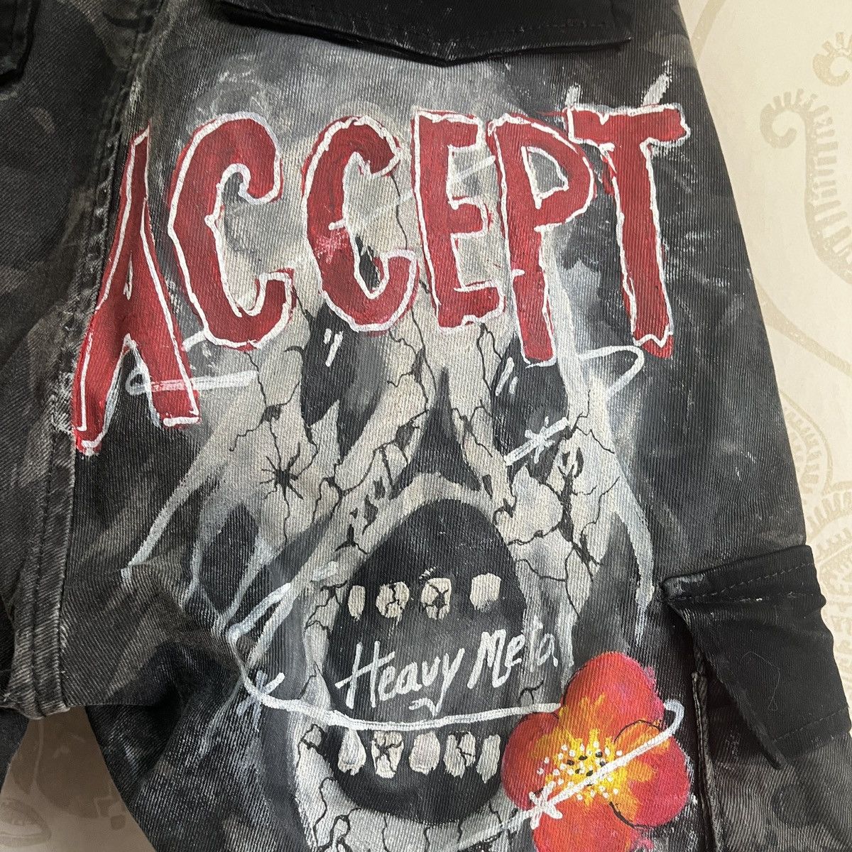 If Six Was Nine × Mostly Heard Rarely Seen Heavy Metal Accept Arts Custom Drawstring Pants Size US 31 - 10 Thumbnail