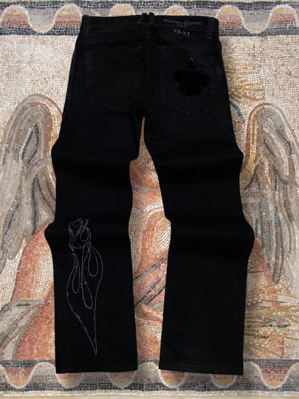 Japanese Brand Vintage 1990s Designer Eleven Eleven Usa Tribal Witch Denim Size US 30 / EU 46 - 8 Thumbnail