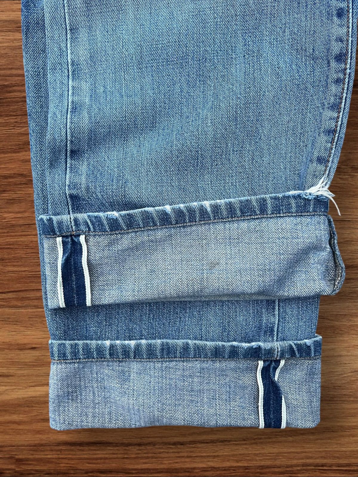 Japanese Brand × Jun Takahashi Vintage Japanese Blue Washed Buttonfly Ripped Selvedge Jeans Size US 30 / EU 46 - 12 Thumbnail