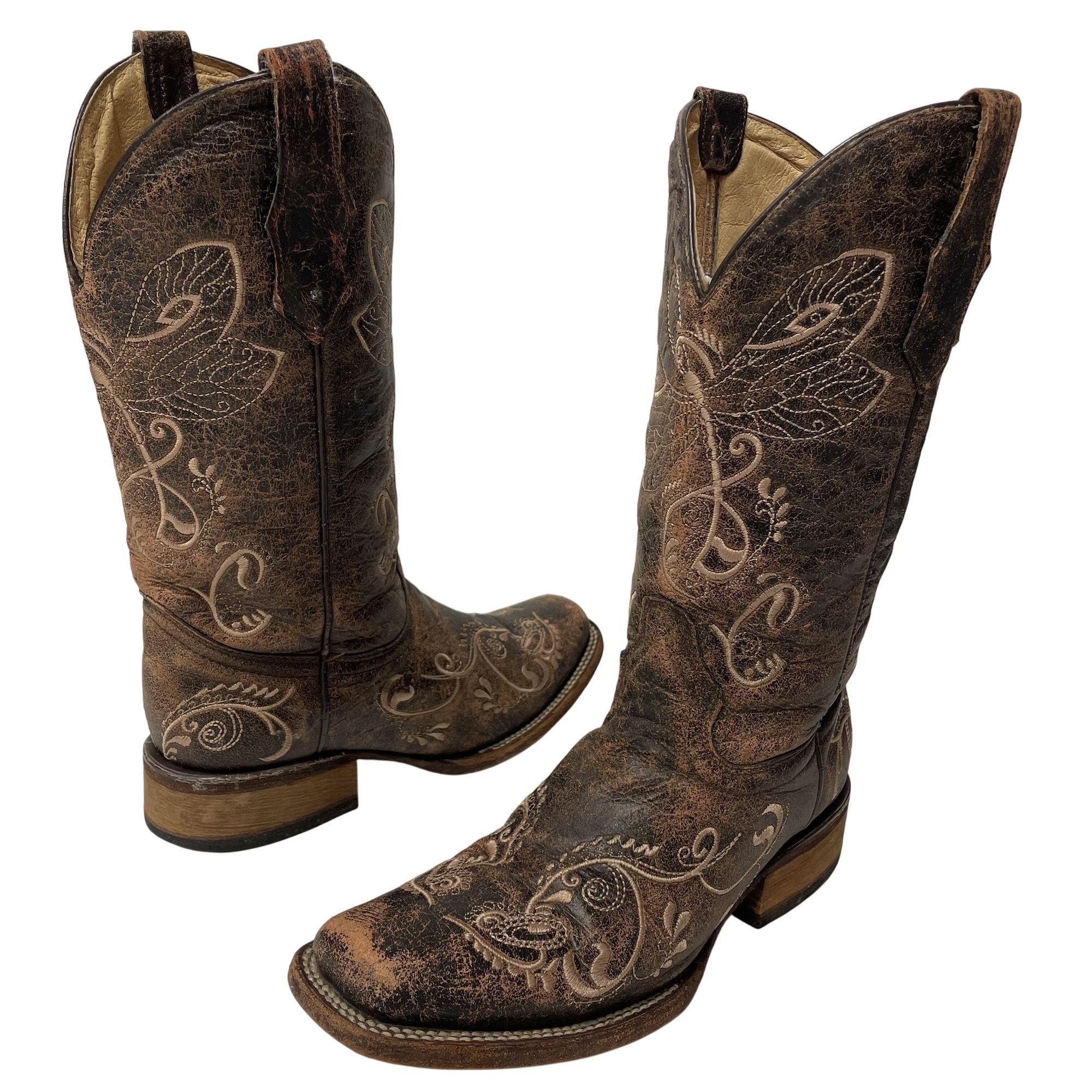 Other Circle G Distressed Style Stitched DRAGONFLY Western Boots Size US 8 / IT 38 - 2 Thumbnail