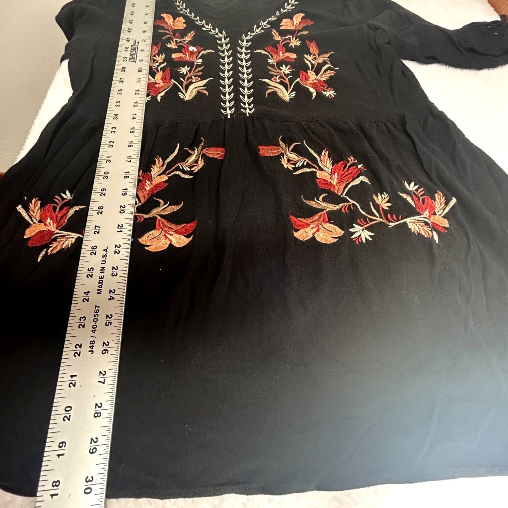 Vintage City Chic Women's Boho Embroidered Dress 3/4 Sleeve V-Neck Black Size Small / 16 Dress Womens Size S / US 4 / IT 40 - 8 Thumbnail