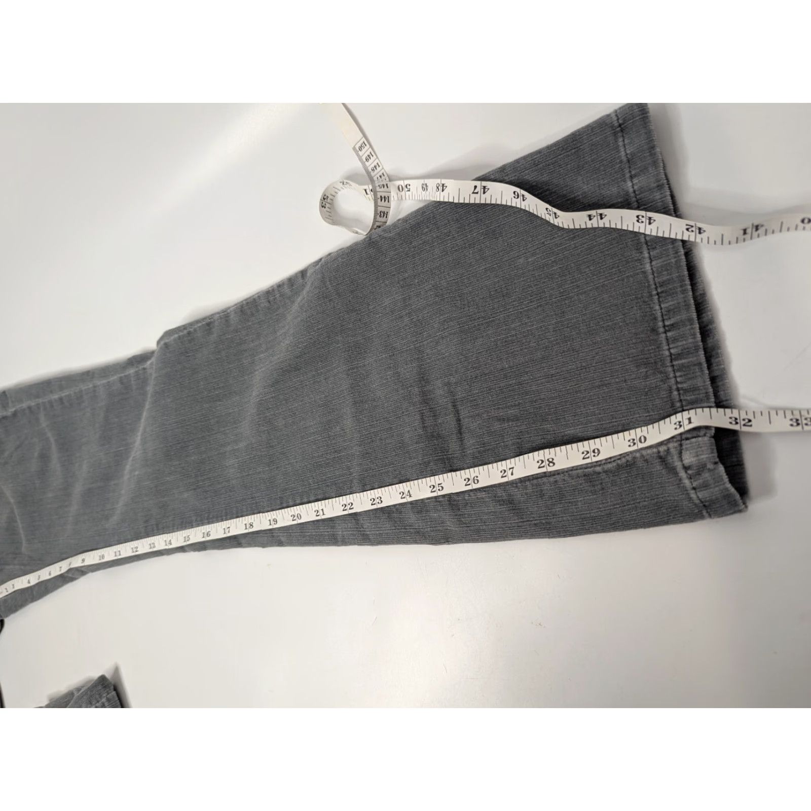 Lee Lee Pants Bootcut Women Gray Corduroy Regular 4 Cotton Blend Flat Front Pockets Stretch Vintage No Size 27" / US 4 / IT 40 - 6 Thumbnail