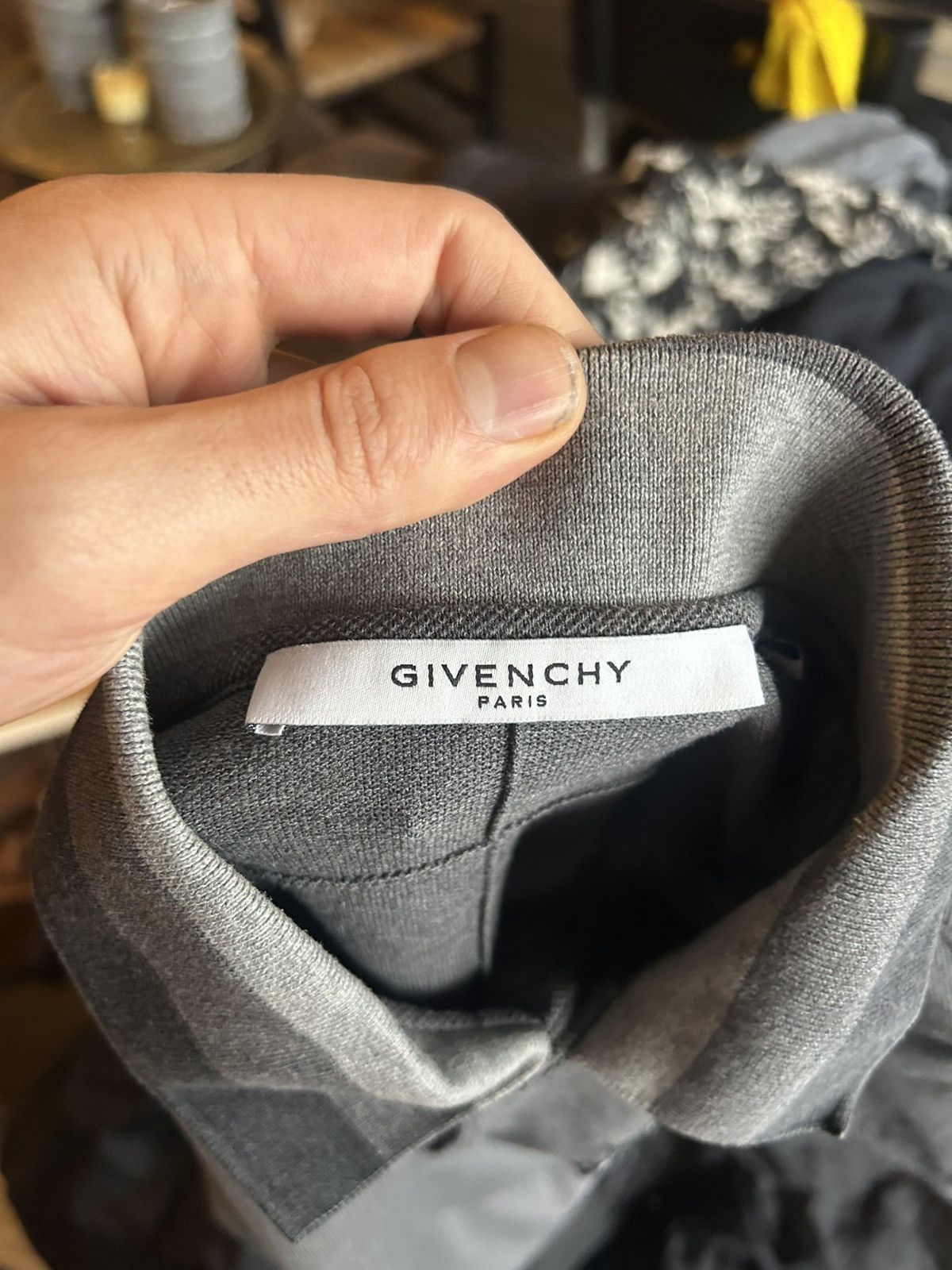 Givenchy Gray Polo with Who Dares Wins Monkey Embroidered Patch Size US S / EU 44-46 / 1 - 10 Thumbnail
