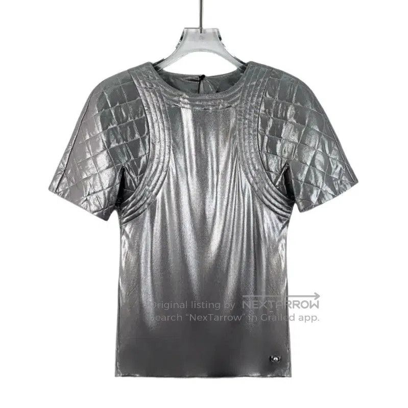 Chanel Chanel Silver Short-Sleeve Women's T-Shirt . Size XXS / US 00 / IT 34 - 1 Thumbnail