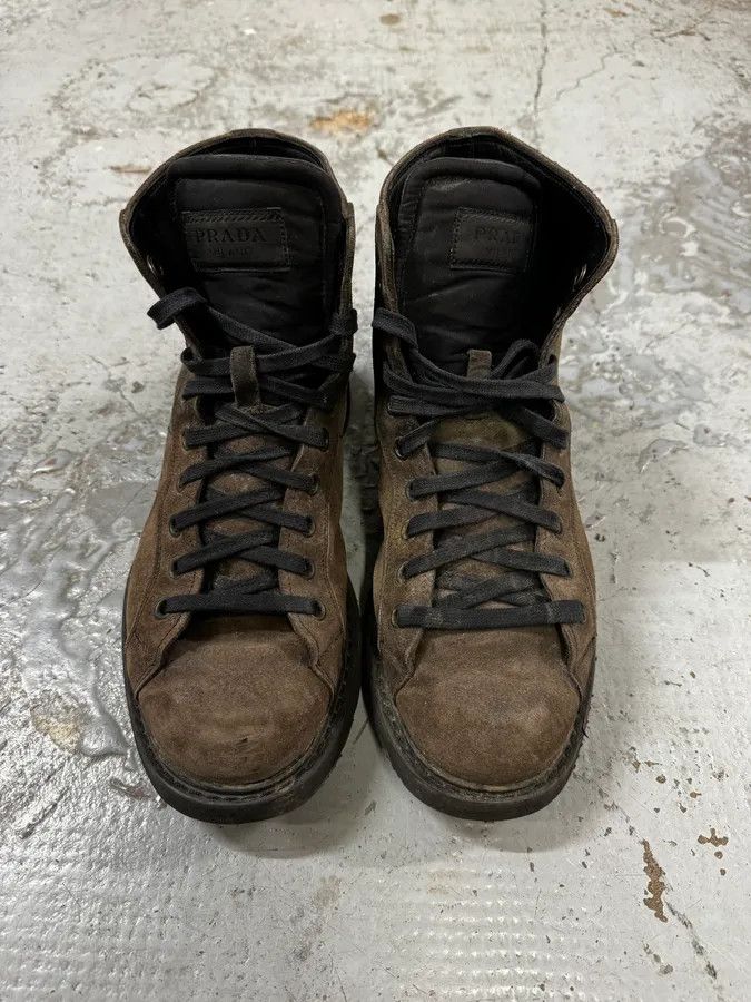 Prada 2000s Prada Brown High Suede Leather Boots Size US 9.5 / IT 39.5 - 3 Thumbnail