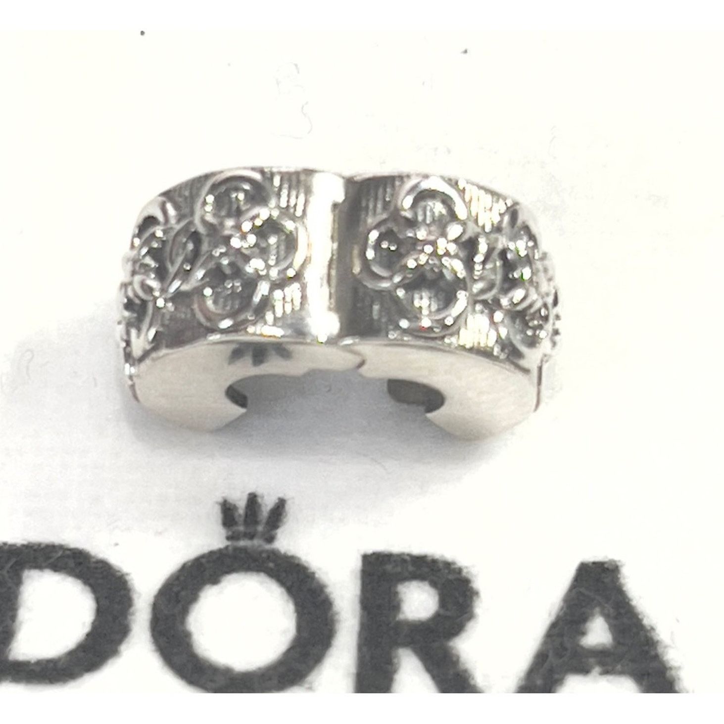 pandora PANDORA Sterling Silver Flower Pattern Clip Charm 799316C00 Size ONE SIZE - 3 Thumbnail