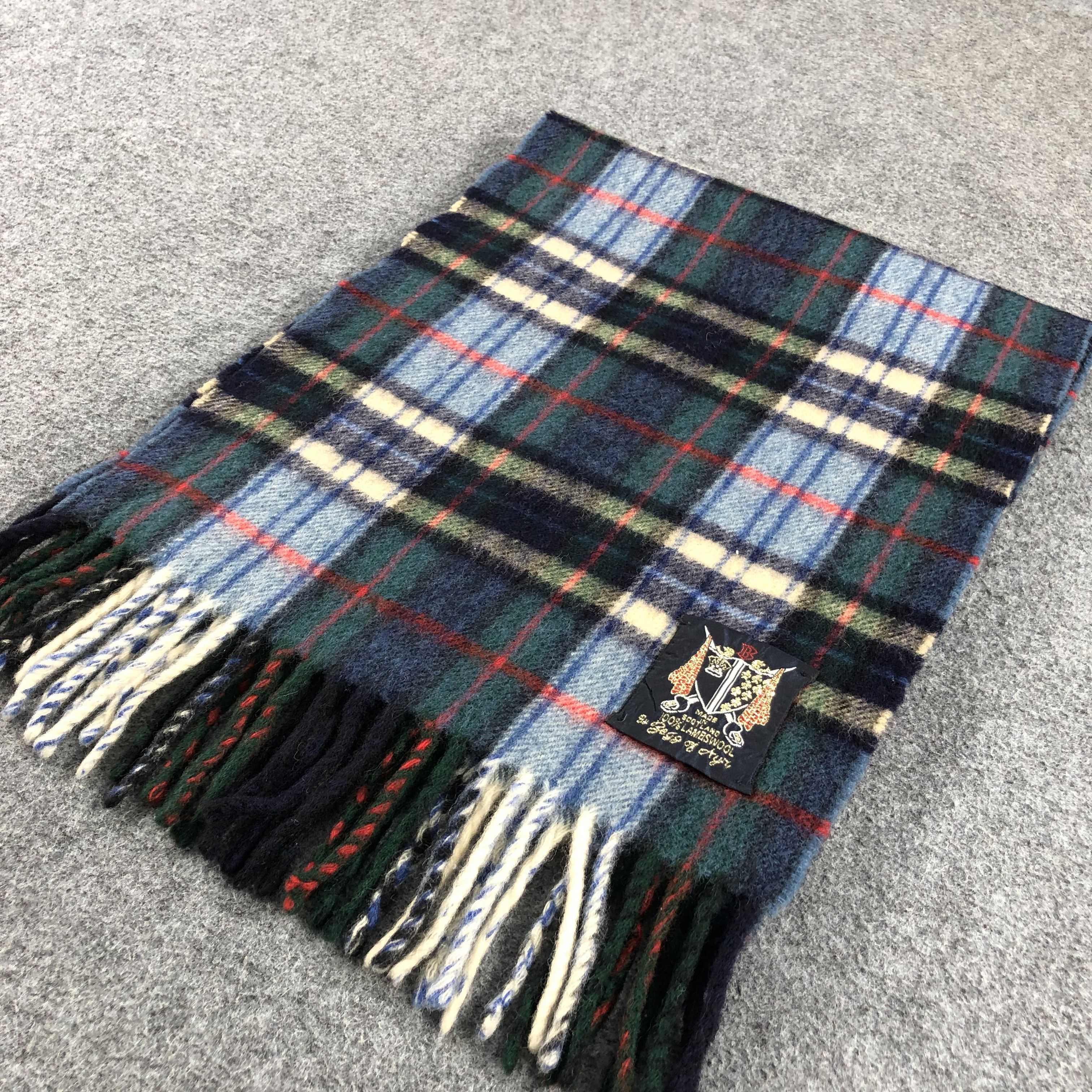 Begg x Co Begg of Ayr Tartan Wool Scarf Muffler V794 Size ONE SIZE - 3 Thumbnail