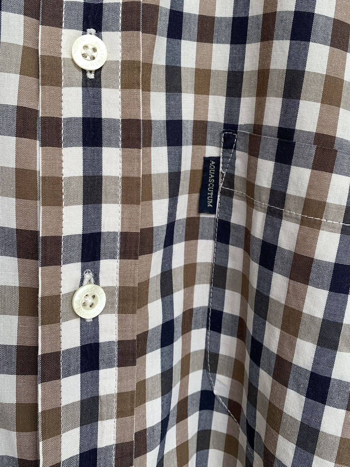 Aquascutum Aquascutum Short Sleeve Button Shirt Mens Size M-L Size US M / EU 48-50 / 2 - 4 Thumbnail