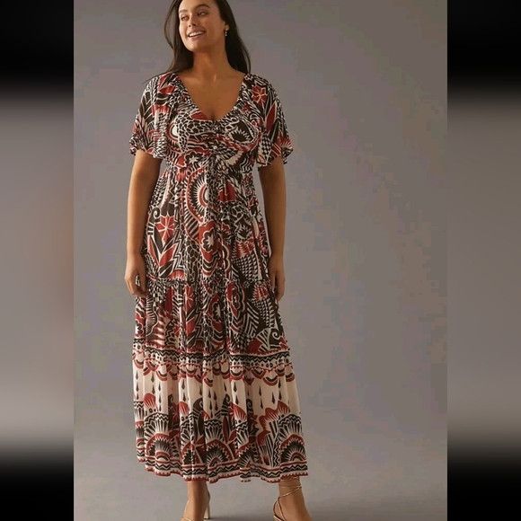 Anthropologie Anthropologie Tiered Maxi Dress - Size M Size M / US 6-8 / IT 42-44 - 10 Thumbnail