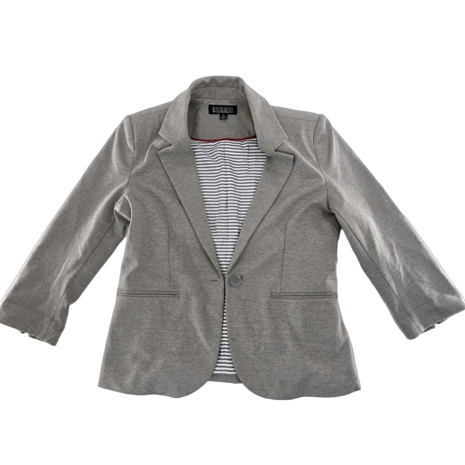 Nicole Miller Nicole Miller Blazer - Women’s Single Button - Gray - Size S - Office, Casual, Formal - Knits? Size S / US 4 / IT 40 - 1 Thumbnail
