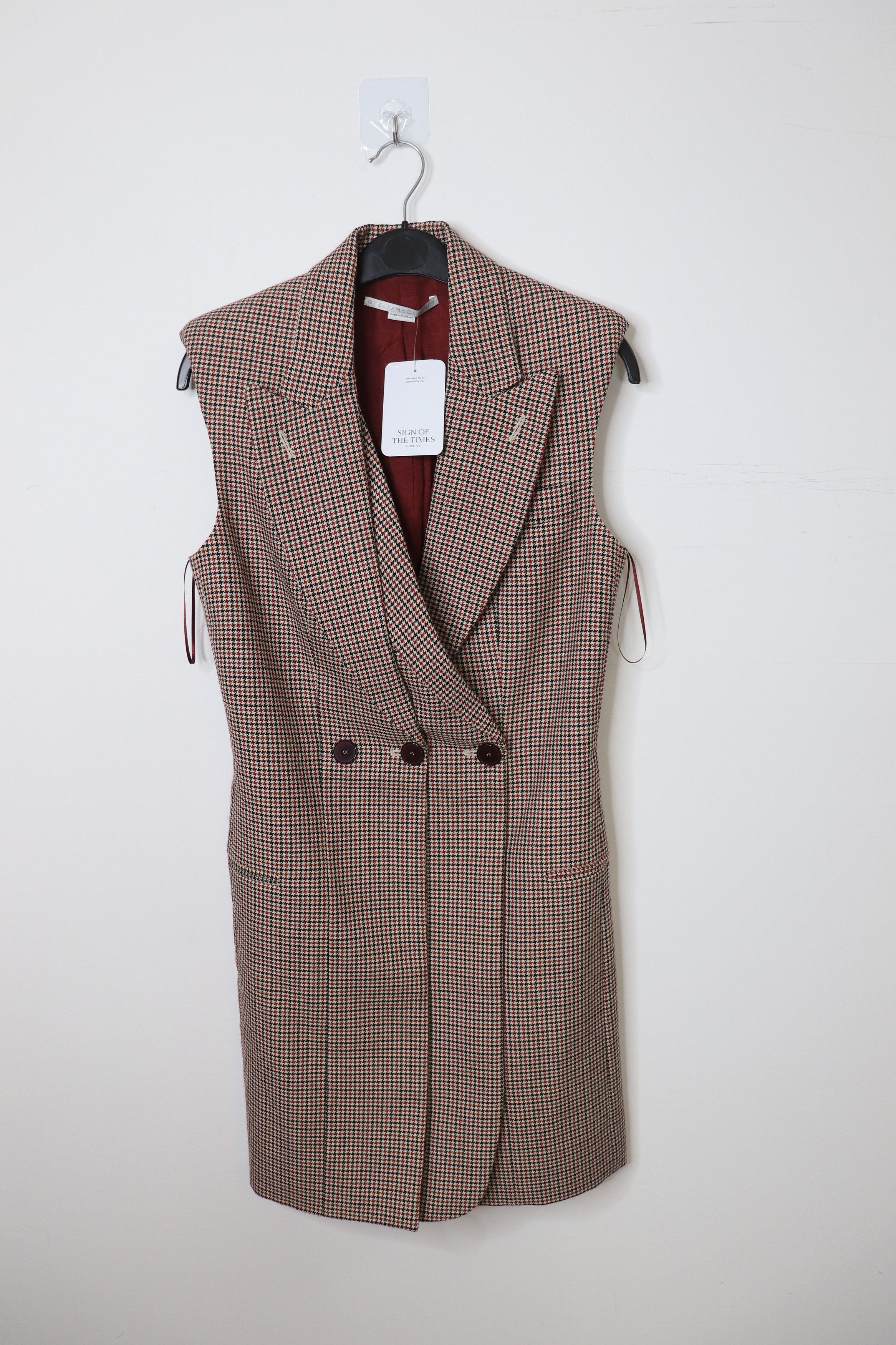 Stella McCartney Houndstooth wool midi dress - UK 8 Size S / US 4 / IT 40 - 1 Thumbnail