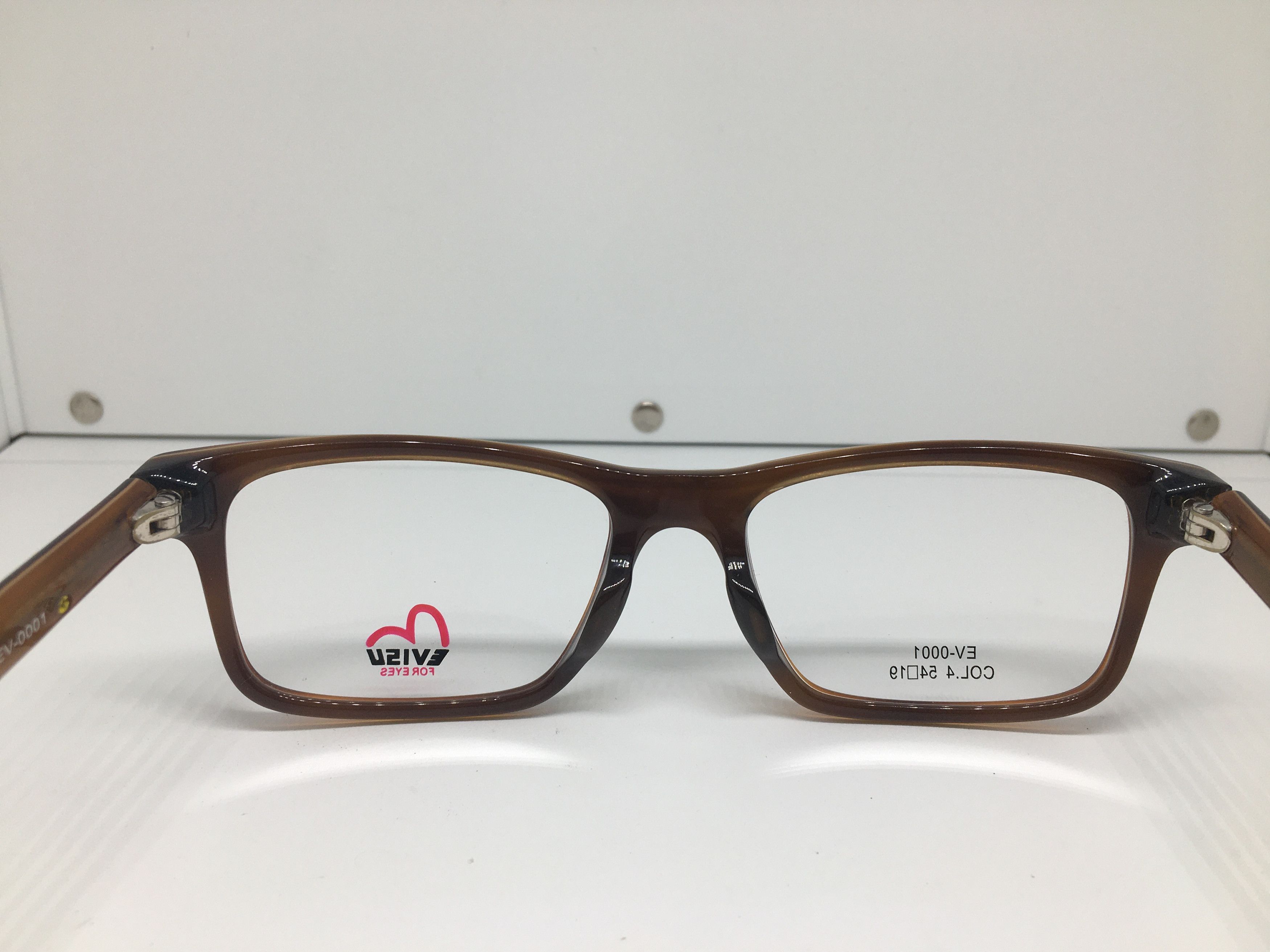 Evisu Evisu EV-0001 Browm Acetate Eyeglasses Frame Size ONE SIZE - 4 Thumbnail