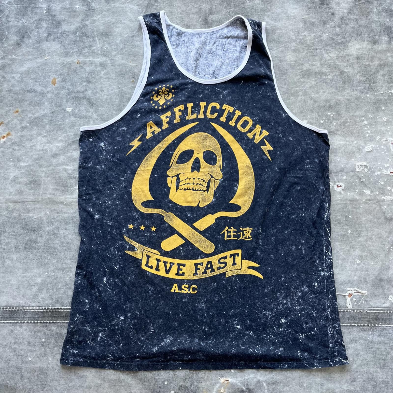 Affliction × Vintage Vintage Y2K Affliction Skull Scythe Graphic Grunge Tank Top Size US S / EU 44-46 / 1 - 1 Thumbnail