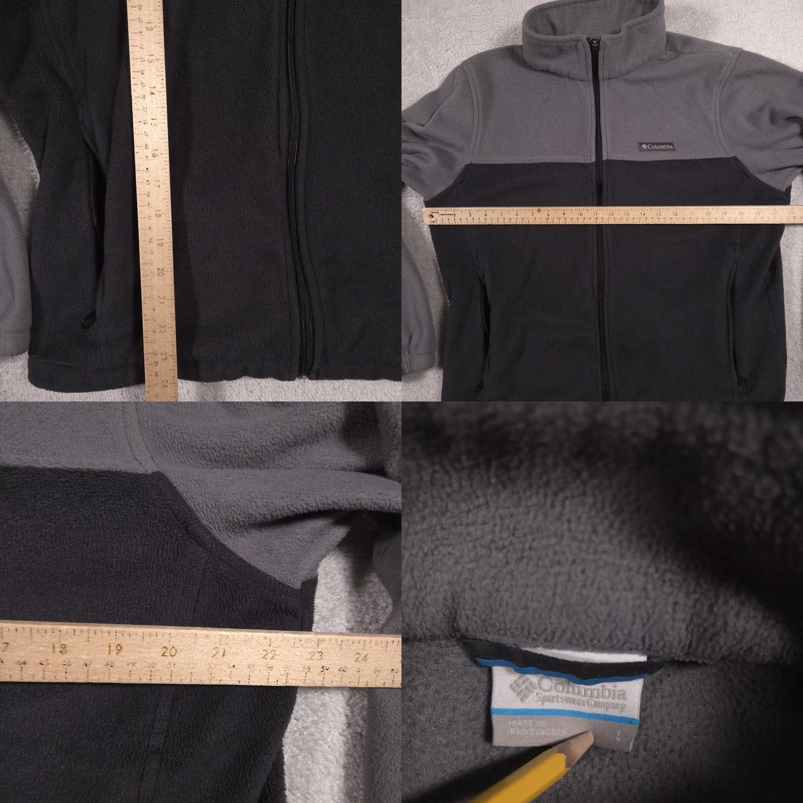 Vintage Columbia Fleece Jacket Mens Large Black Full Zip Stand Collar Pockets Hiking Windbreaker Size US L / EU 52-54 / 3 - 8 Thumbnail