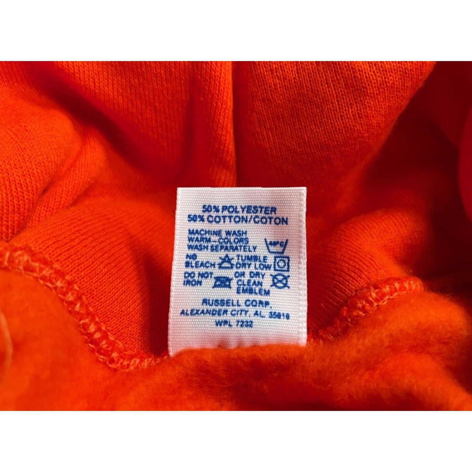 Russell Athletic VINTAGE Russell Athletic Hoodie Mens XS Orange 90s Deadstock NWT NOS Cotton Blend Crew Sweatshirt Size US XS / EU 42 / 0 - 7 Thumbnail