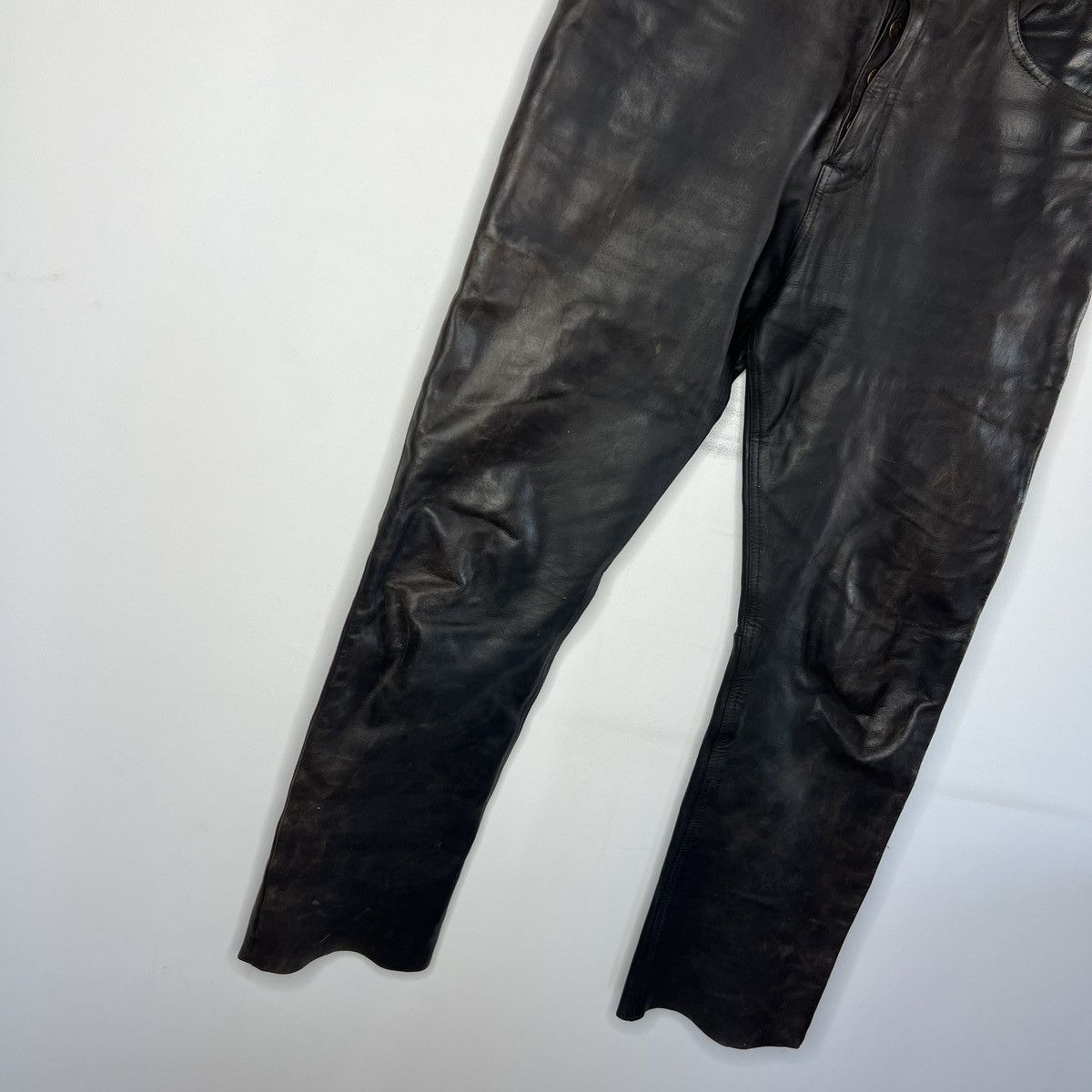 Leather × Vintage Vintage Nashville Classic Leather MOTO Pants Trousers Biker Size US 36 / EU 52 - 3 Thumbnail