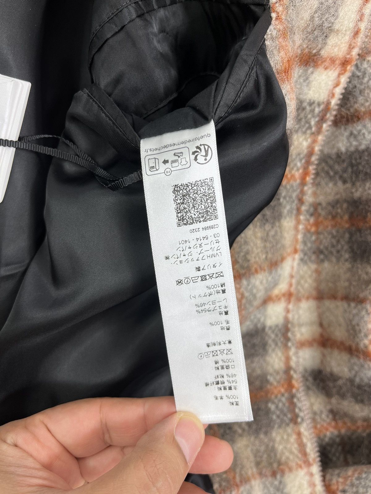 Celine × Hedi Slimane Logo Embroidered Checked Wool Jacket Size US XL / EU 56 / 4 - 13 Thumbnail