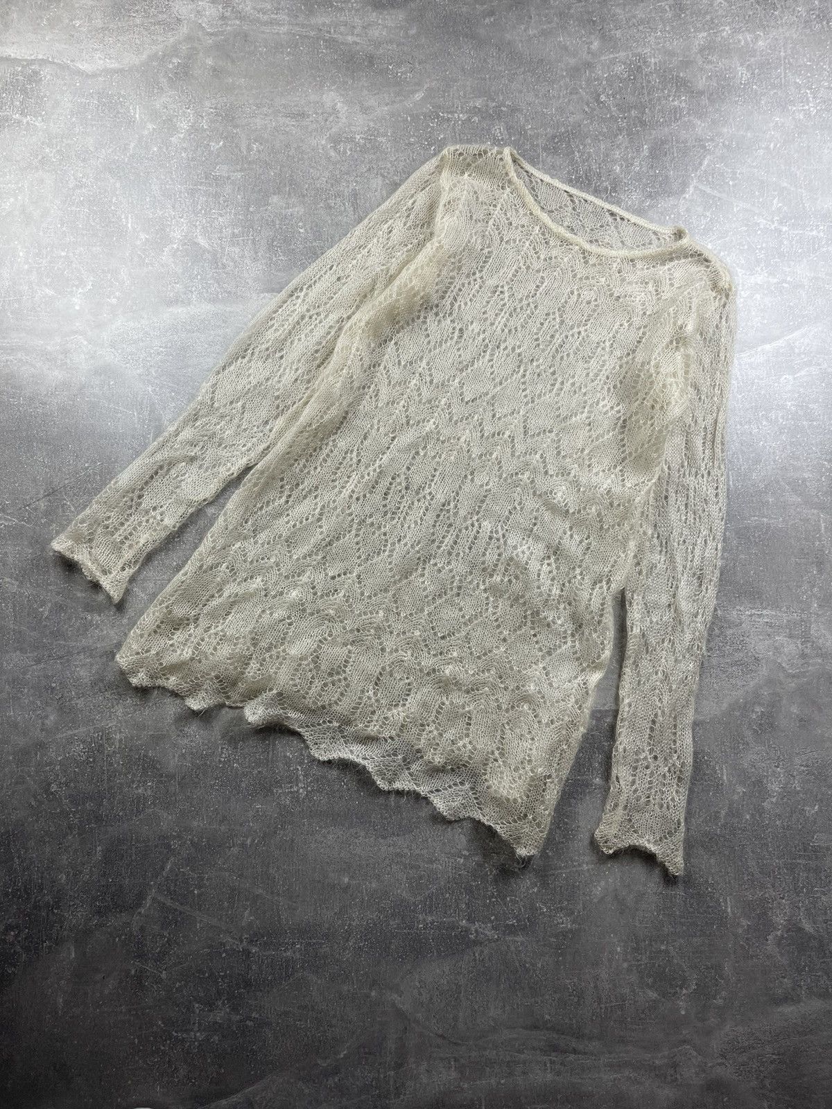 Vintage Vintage Sheer Lace Knit Sweater Cream Ivory Women’s Size M / US 6-8 / IT 42-44 - 2 Thumbnail