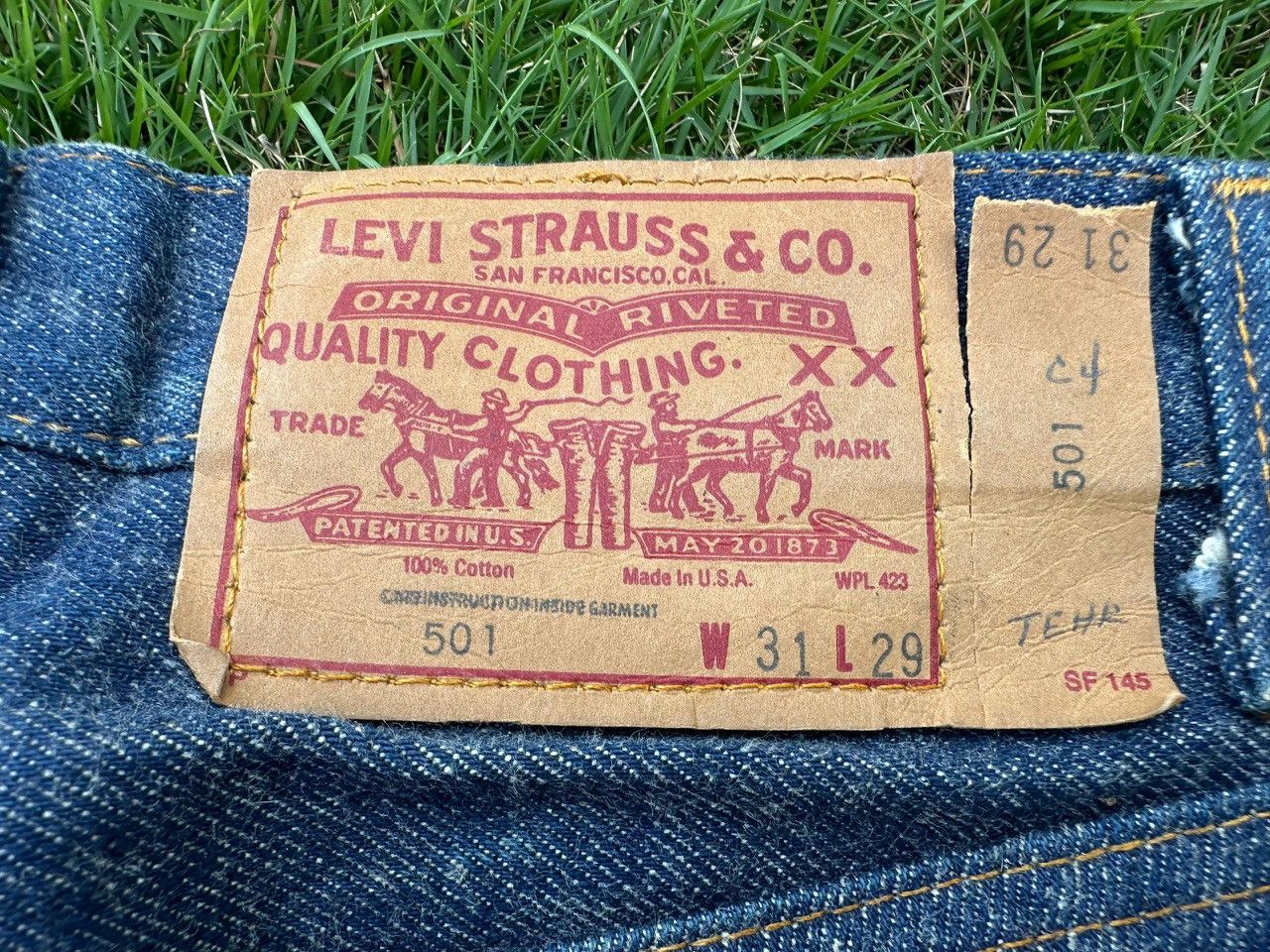 Levi's Vintage rare 80’s Levi’s 501 Sidem Made in Usa W31 L29 Size US 30 / EU 46 - 6 Thumbnail