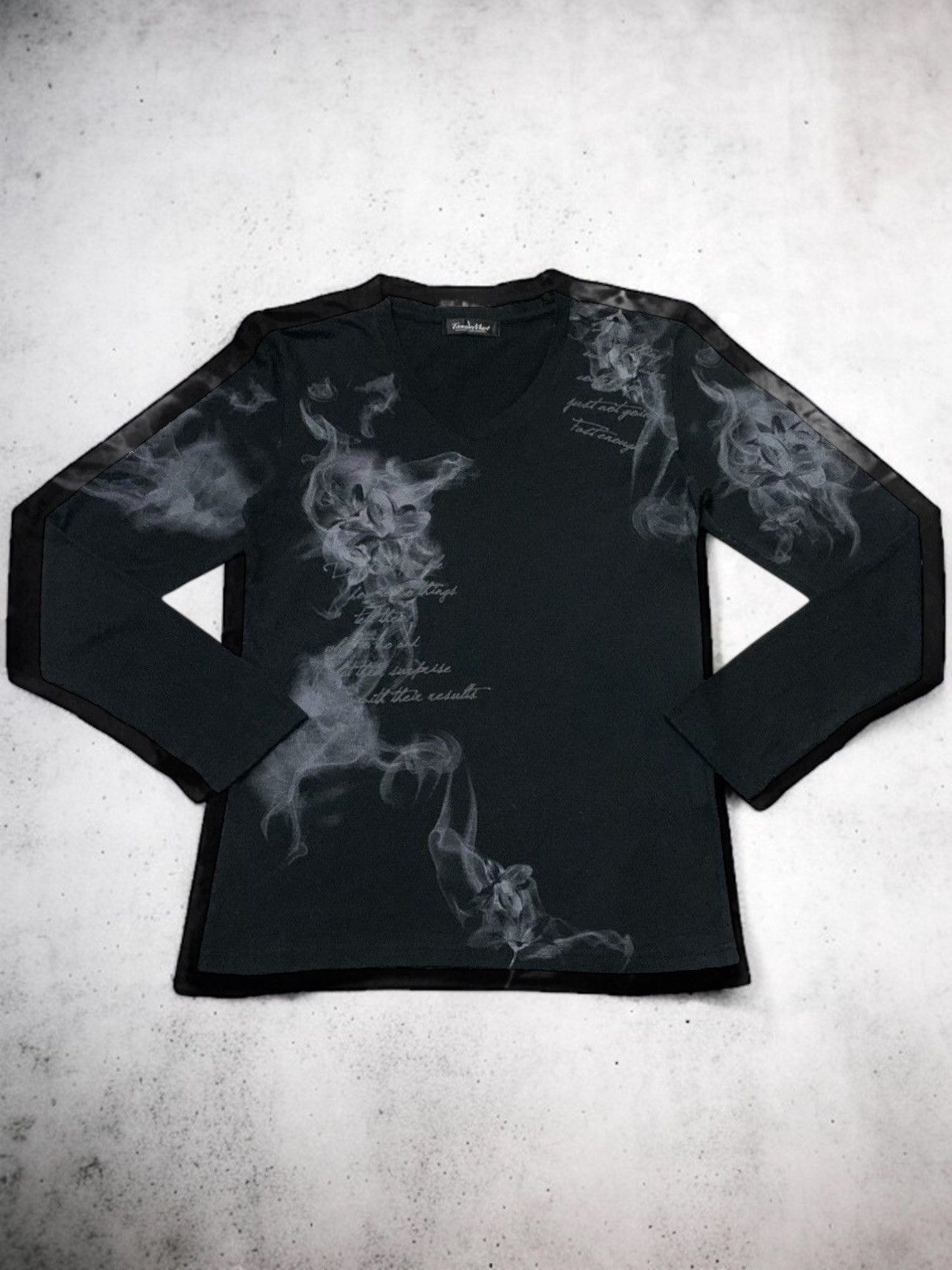 TORNADO MART Long Sleeve Shirt M Cotton BEG Floral Pattern