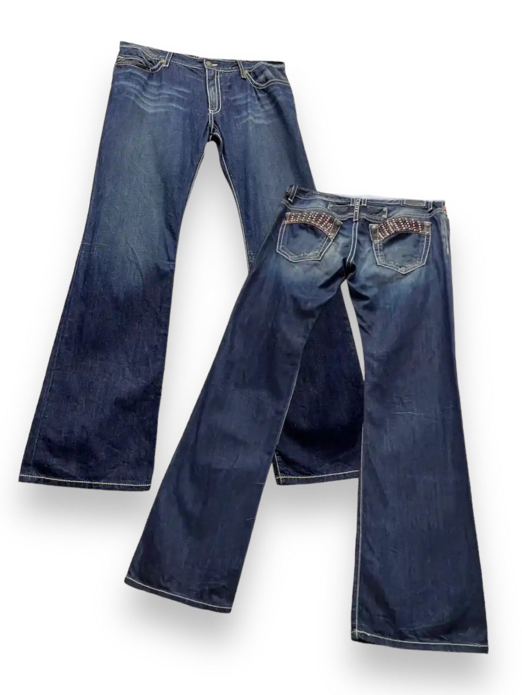 Robins Jeans × Vintage 🔥Vtg ROBIN’S JEANS Gemstone Studded Flare Jeans Made In USA Size US 37 - 1 Thumbnail