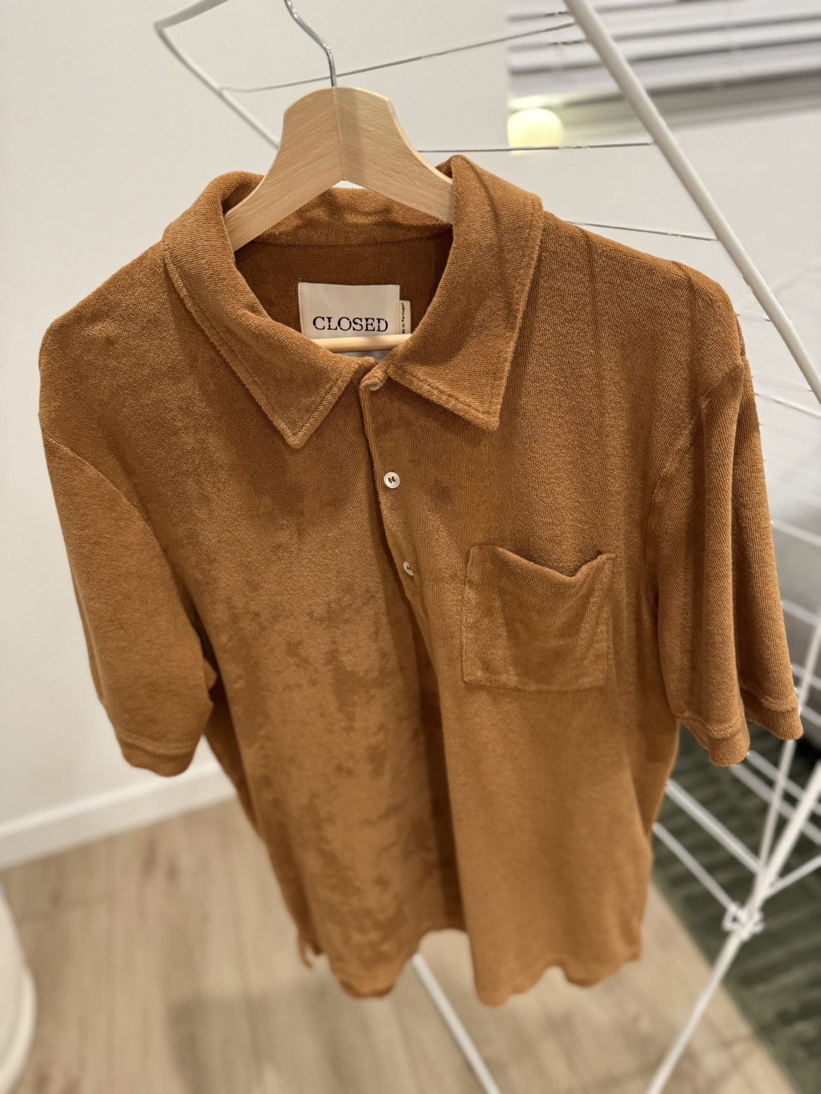CLOSED CLOSED Terry Cloth Polo Shirt – Brown / Rust Size US L / EU 52-54 / 3 - 1 Thumbnail